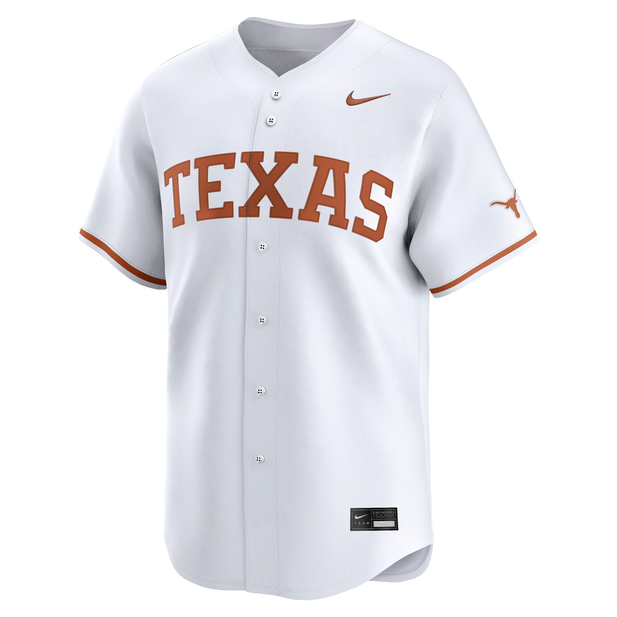 Texas Longhorns Baseball Jersey White - front view