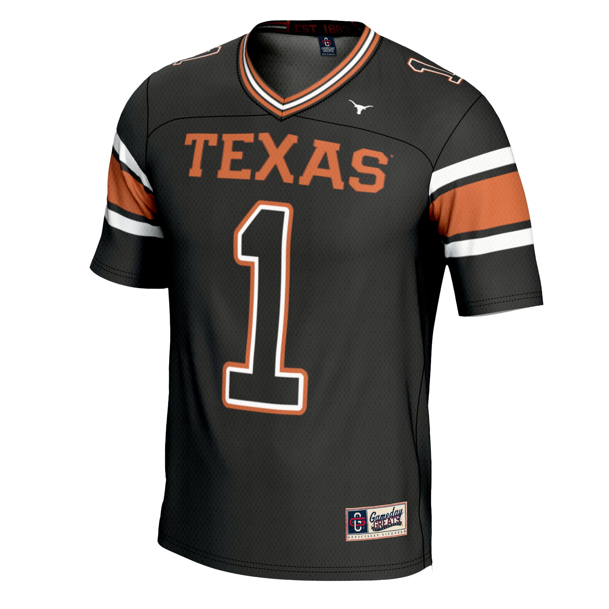 #1 Texas Longhorns Football Jersey Black - front view