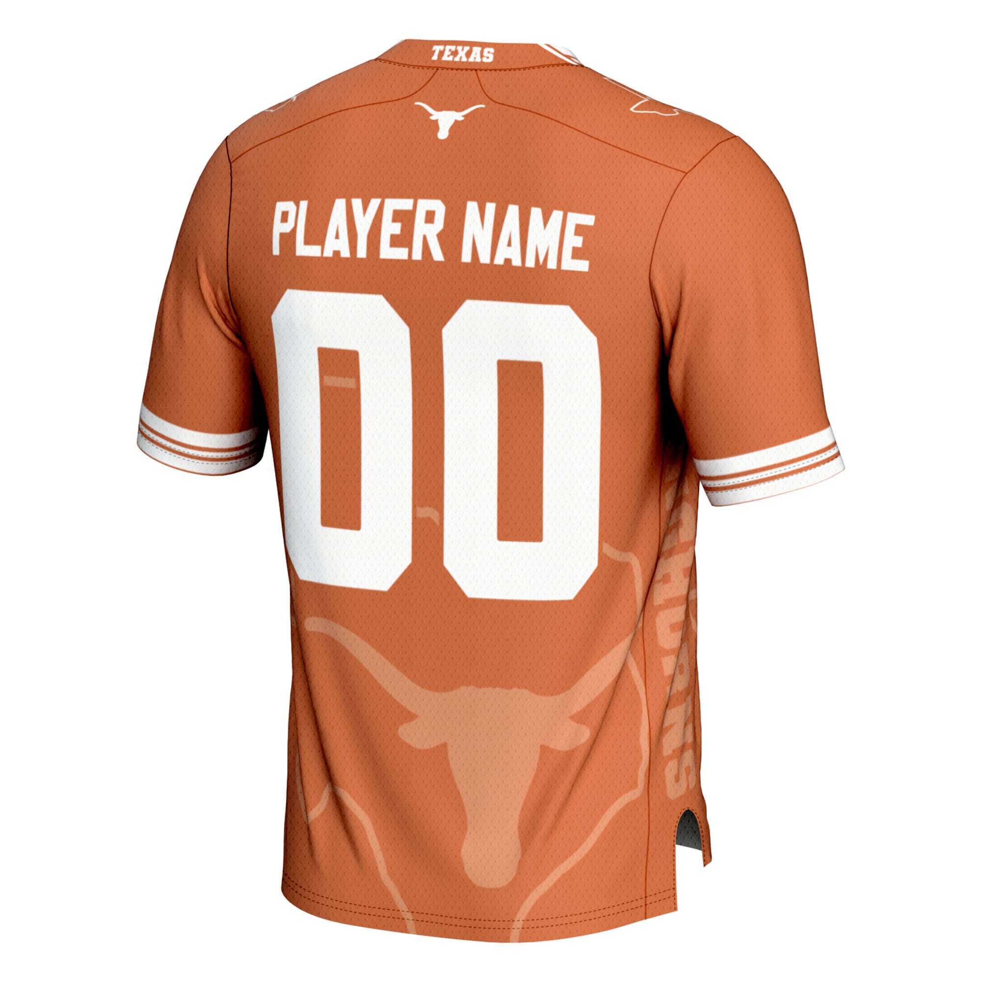 Texas Longhorns Icon Print Football Jersey Texas Orange - back view