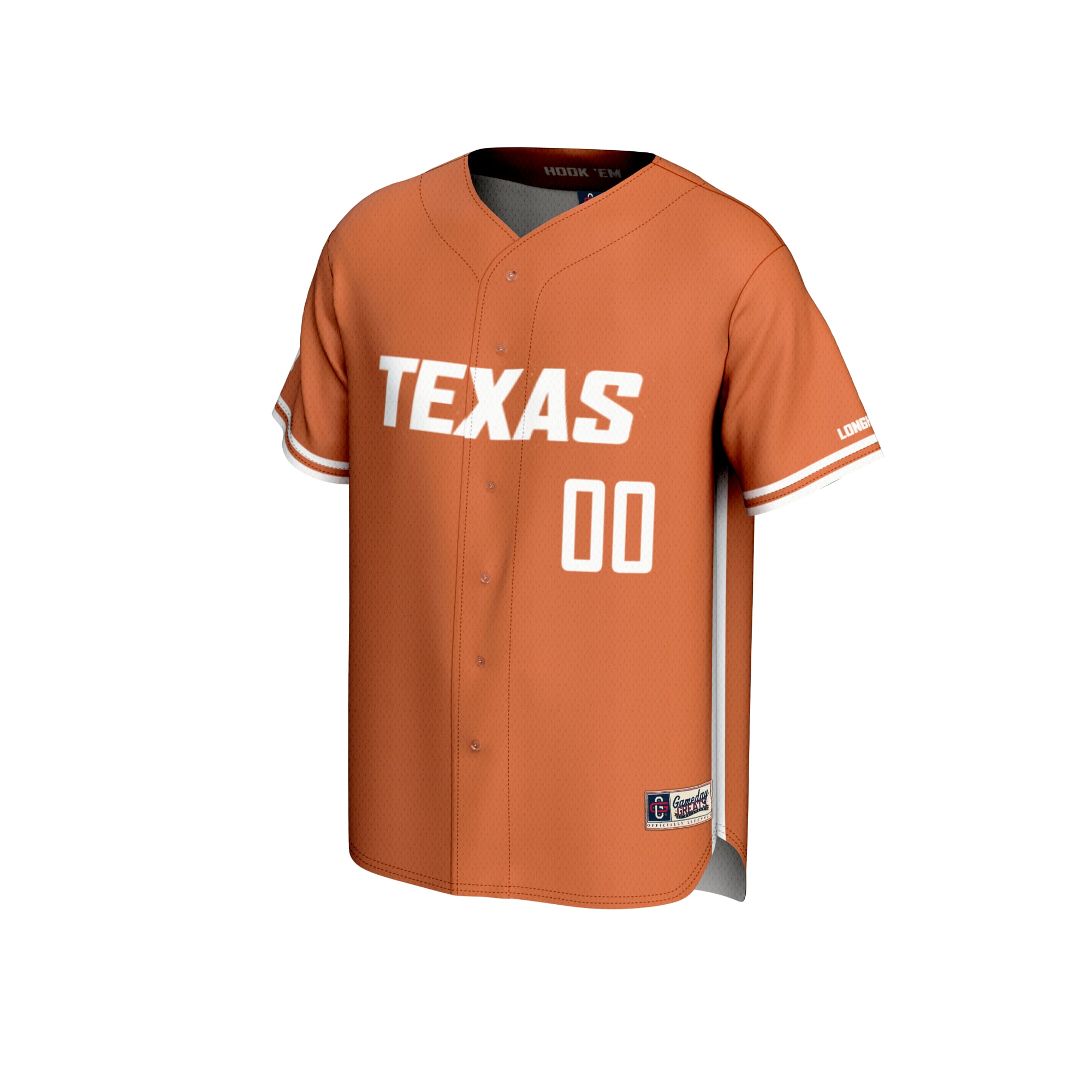 Texas Longhorns Lightweight Baseball Jersey Burnt Orange - front view