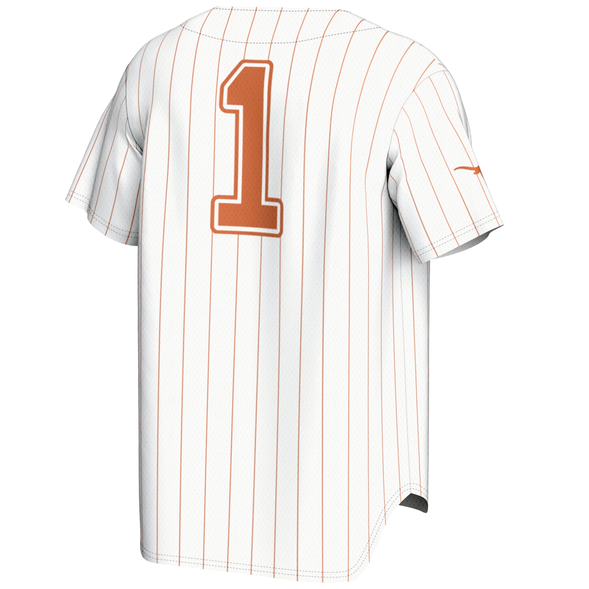 #1 Texas Longhorns Lightweight Baseball Jersey White - back view