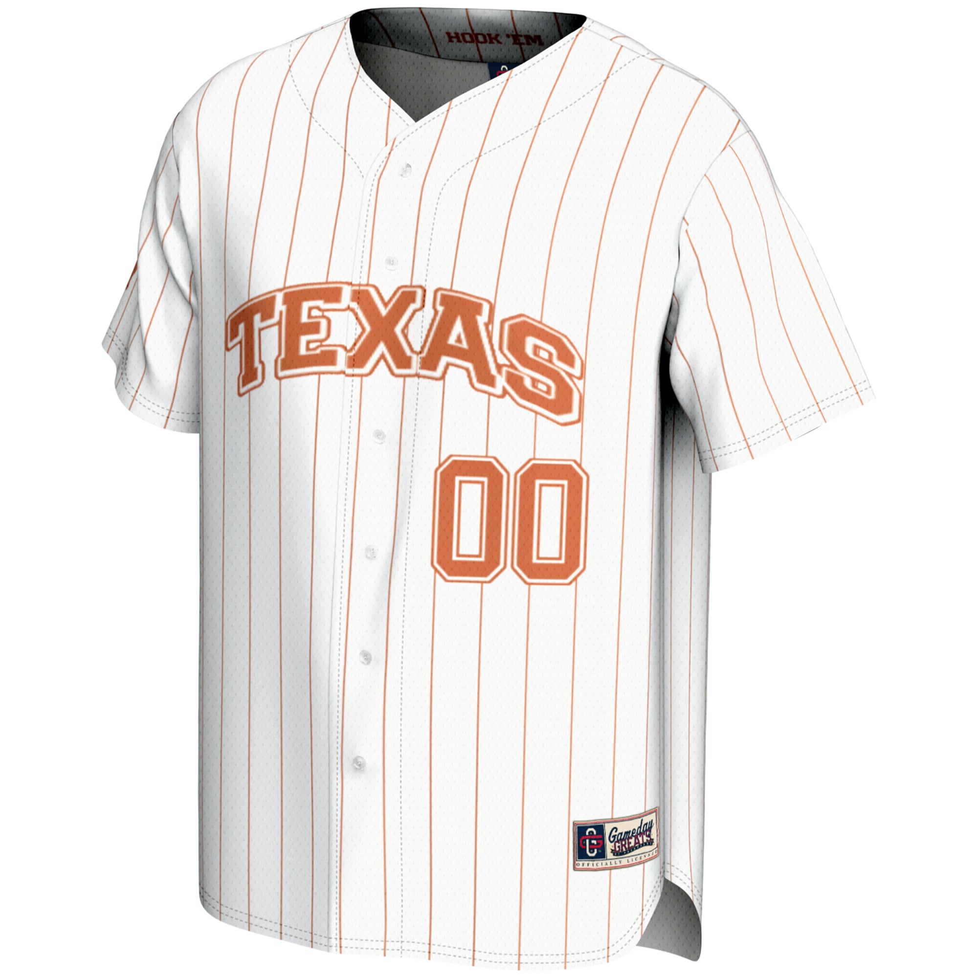 Texas Longhorns Lightweight Baseball Jersey White - front view