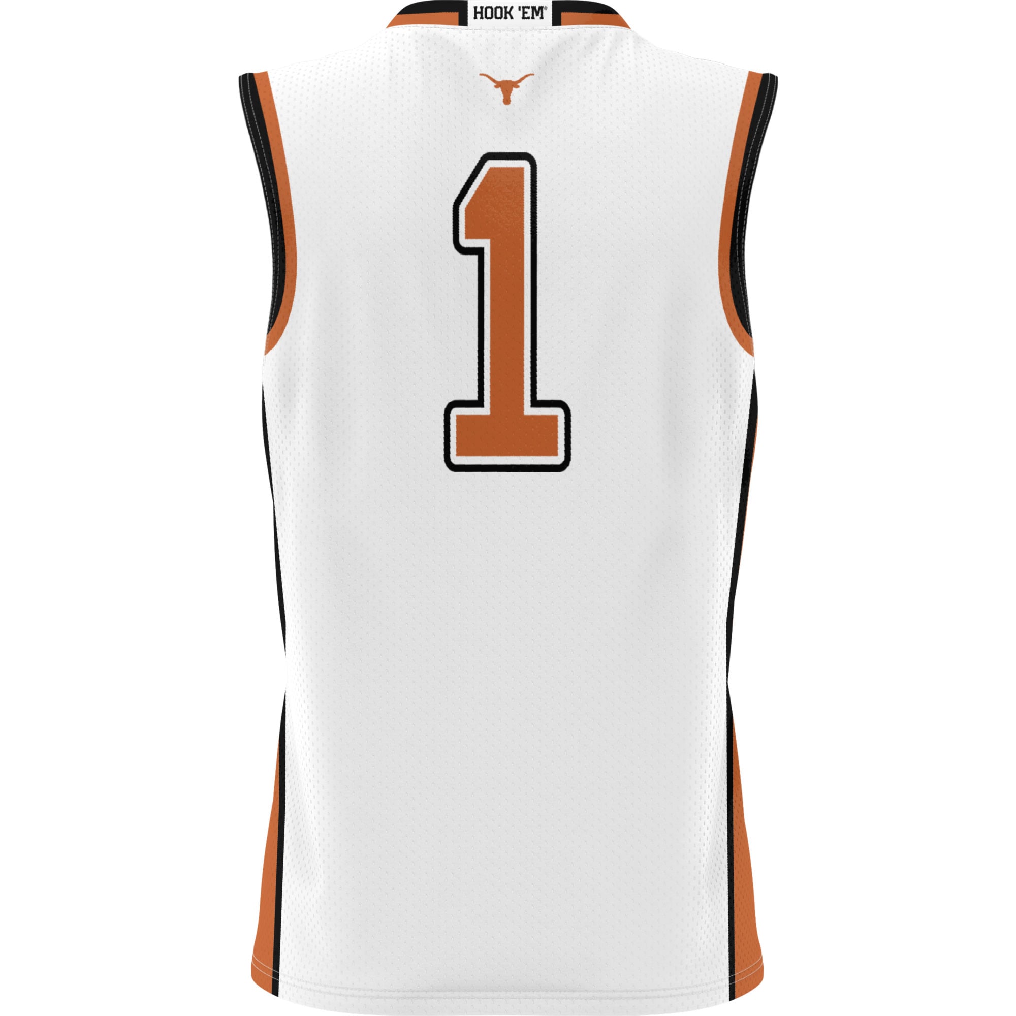 #1 Texas Longhorns Lightweight Basketball Jersey White - back view
