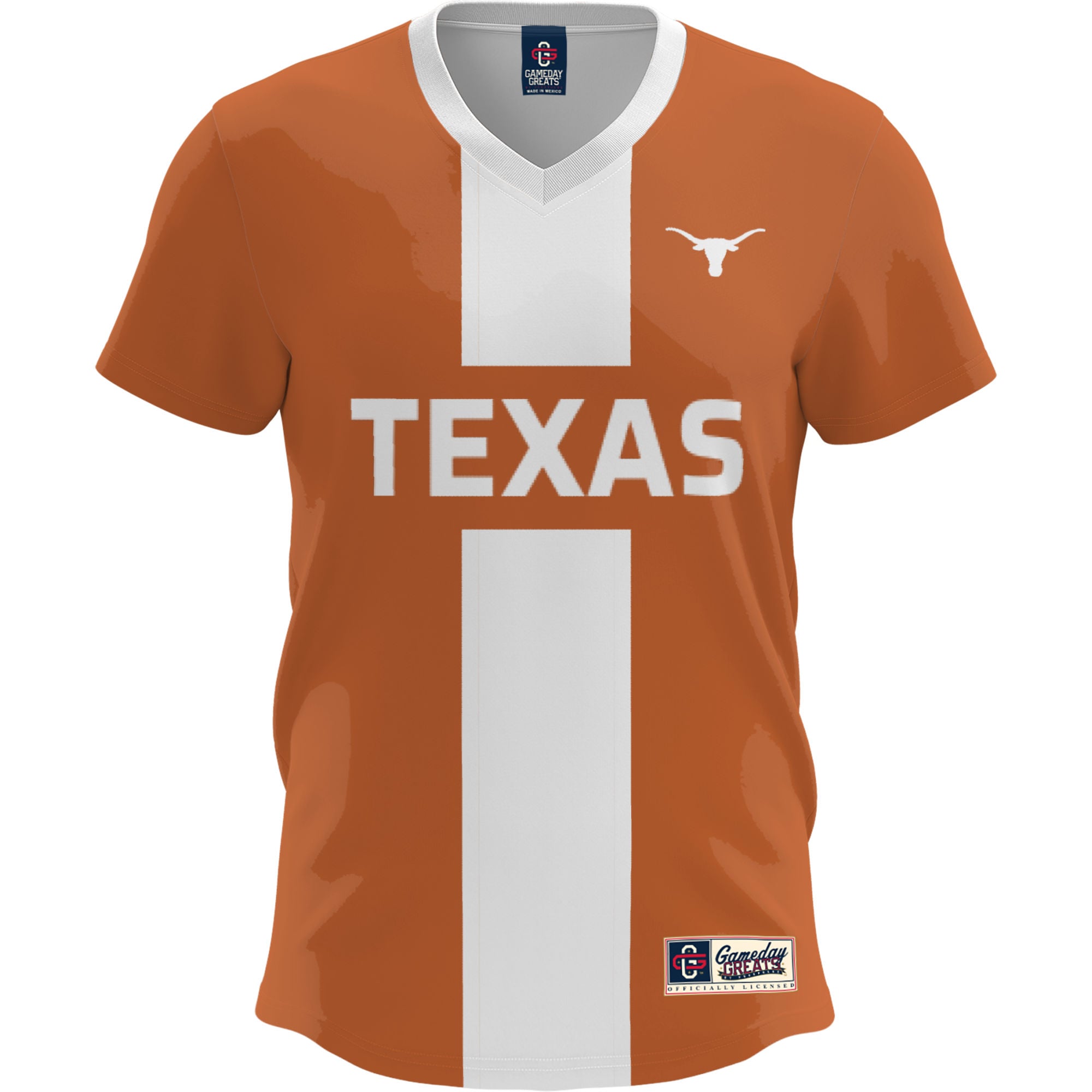 Texas Longhorns Youth Lightweight Soccer Fashion Jersey Burnt Orange - front view