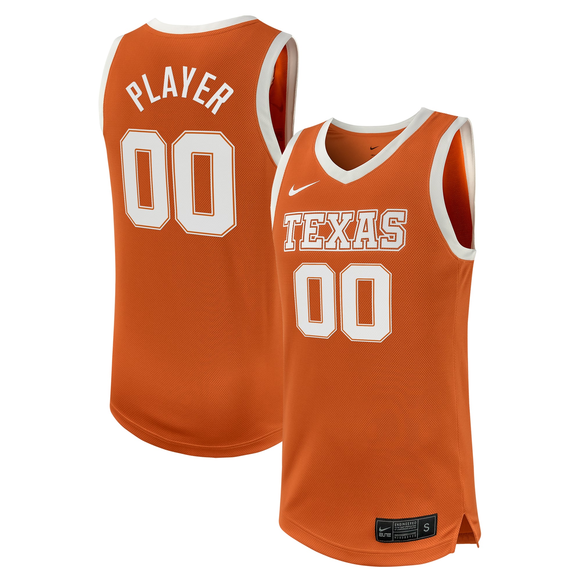 Texas Longhorns Men's Basketball Jersey Texas Orange - front and back view
