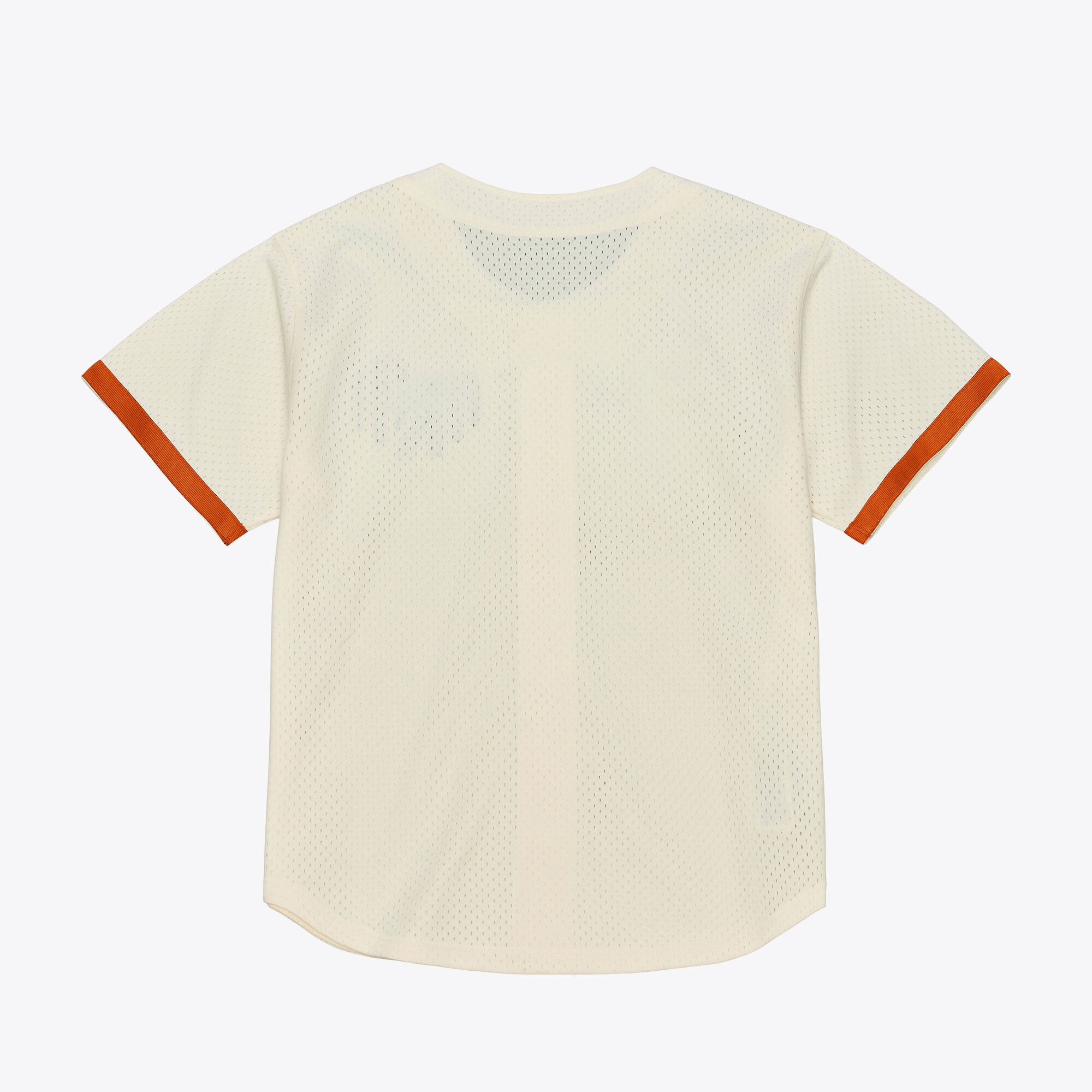 Texas Longhorns Mesh Button-Up Batting Practice Baseball Jersey Cream - front view
