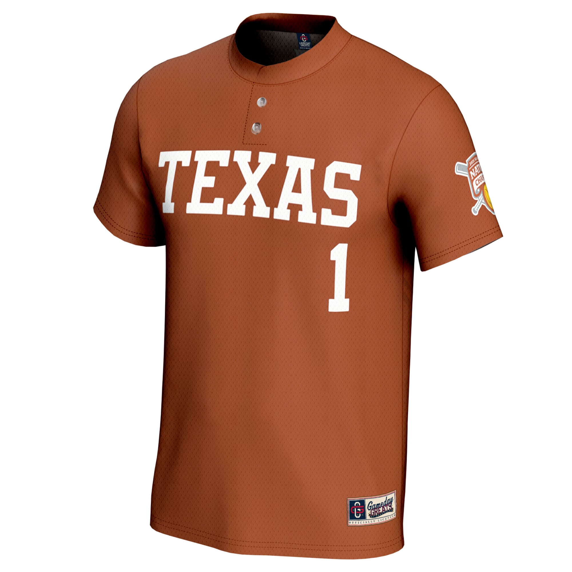 #1 Texas Longhorns Unisex 2025 NCAA Softball Women's College World Series Champions - front view