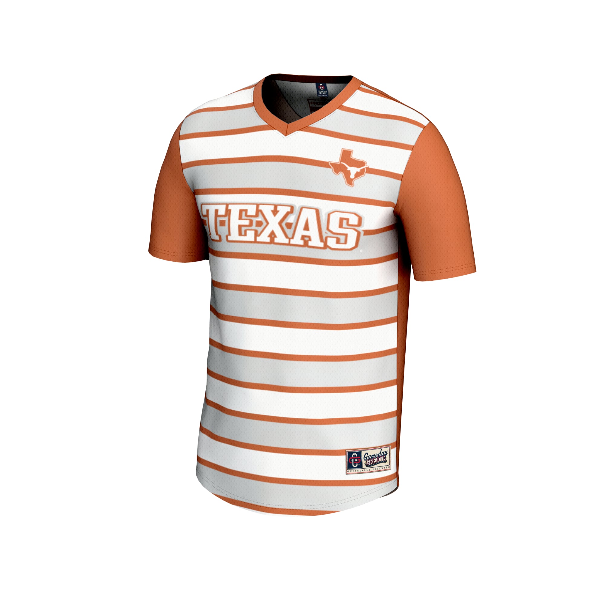 #1 Texas Longhorns Unisex Lightweight Soccer Fashion Jersey Texas Orange - front view