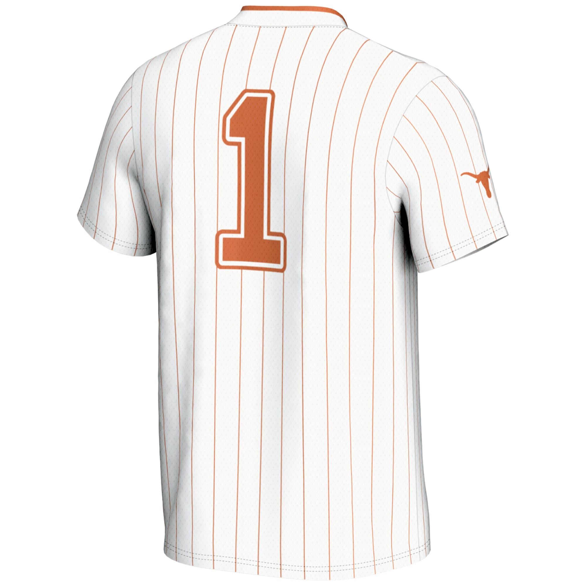#1 Texas Longhorns Unisex Lightweight Softball Jersey White - back view