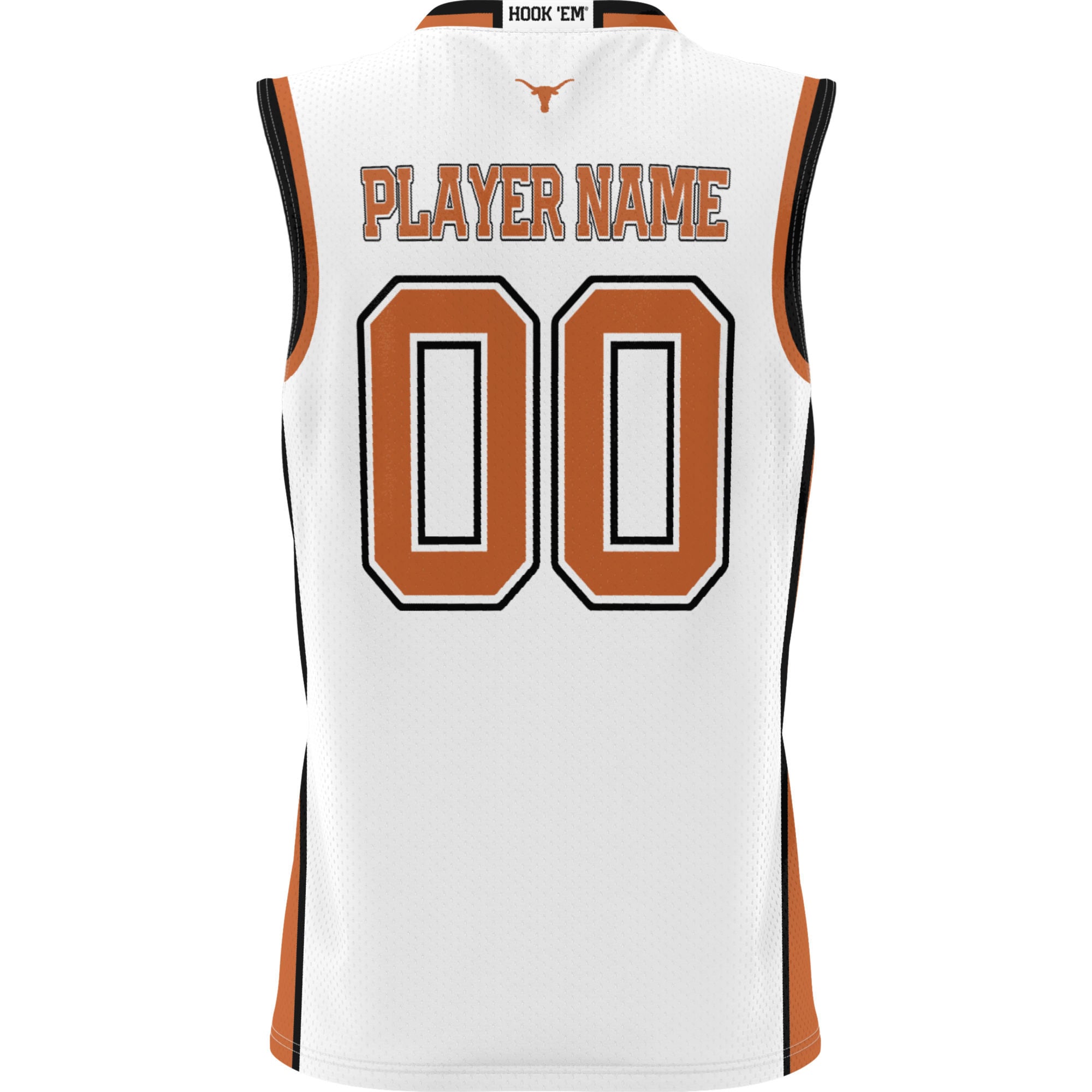 Texas Longhorns Unisex Lightweight Women's Basketball Jersey White - back view