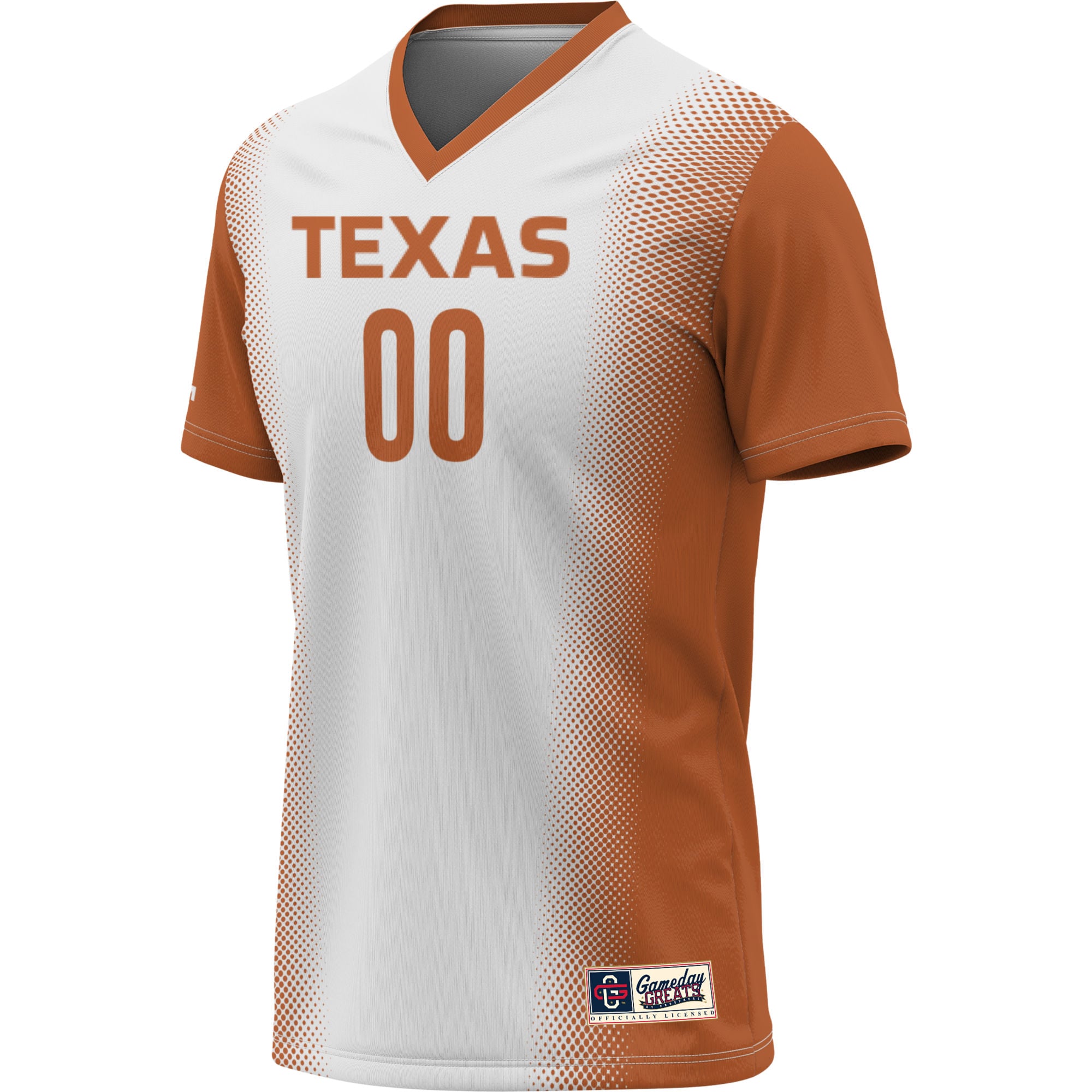 Texas Longhorns Unisex Lightweight Women's Soccer Jersey White - front view