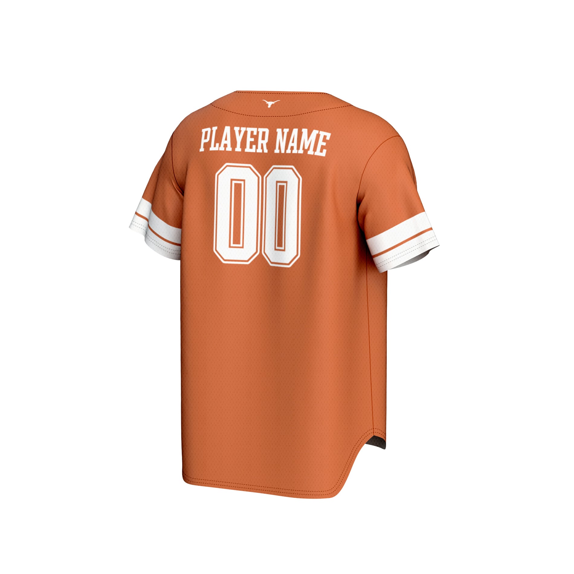 Texas Longhorns Unisex Personalized Collegiate Baseball Fashion Jersey Texas Orange - back view