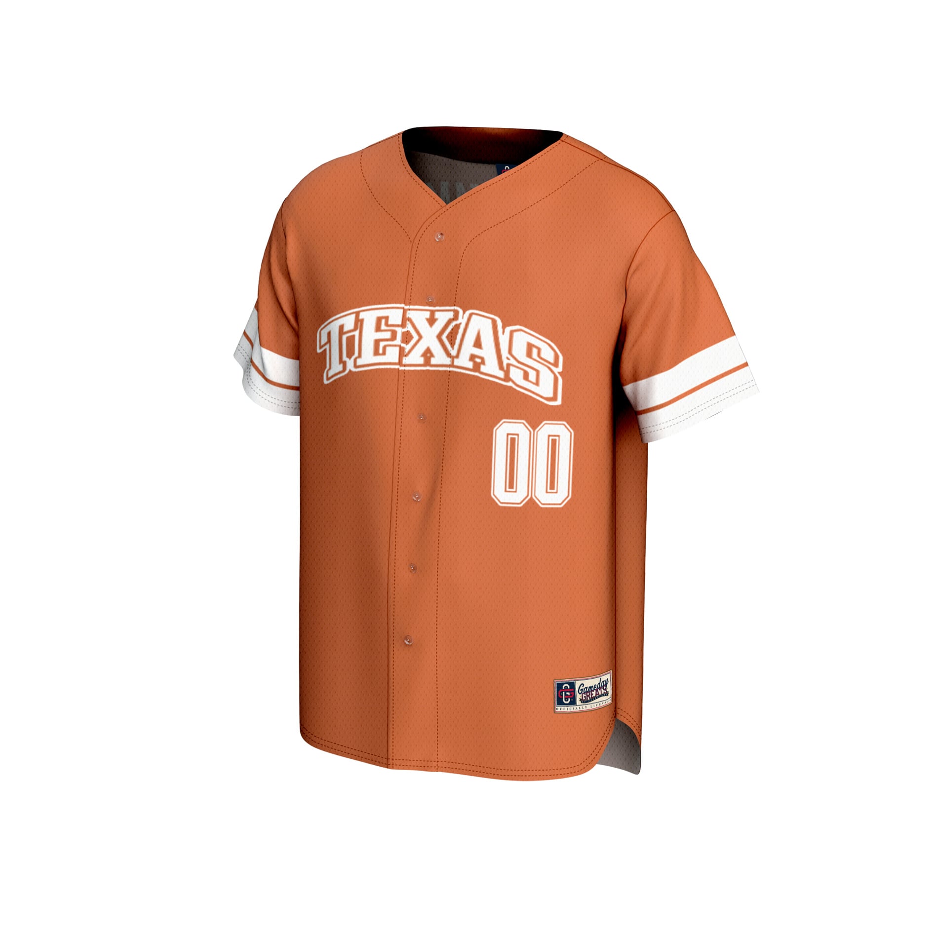 Texas Longhorns Unisex Personalized Collegiate Baseball Fashion Jersey Texas Orange - front view