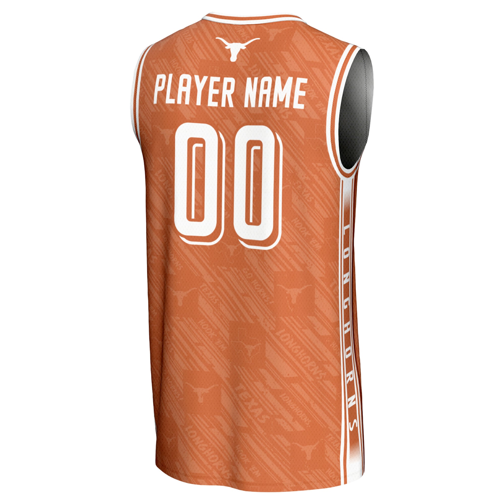 Texas Longhorns Unisex Women's Basketball Lightweight Highlight Print Jersey Texas - back view