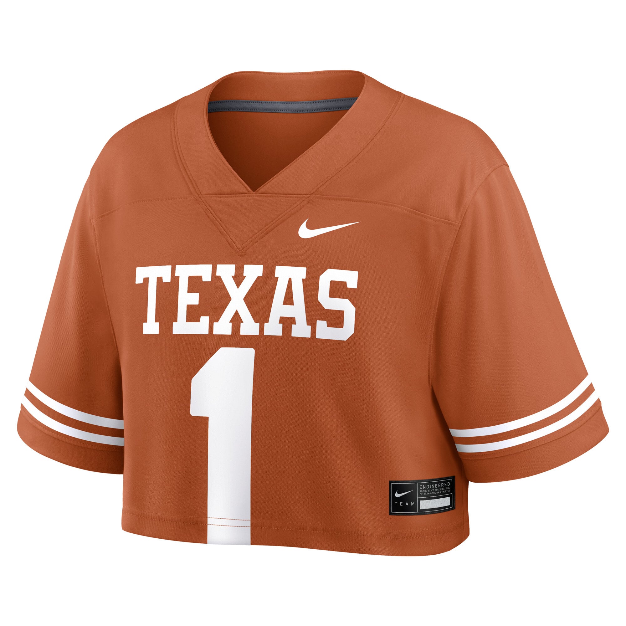 Texas Longhorns Women's Crop Top Jersey Texas Orange - front view