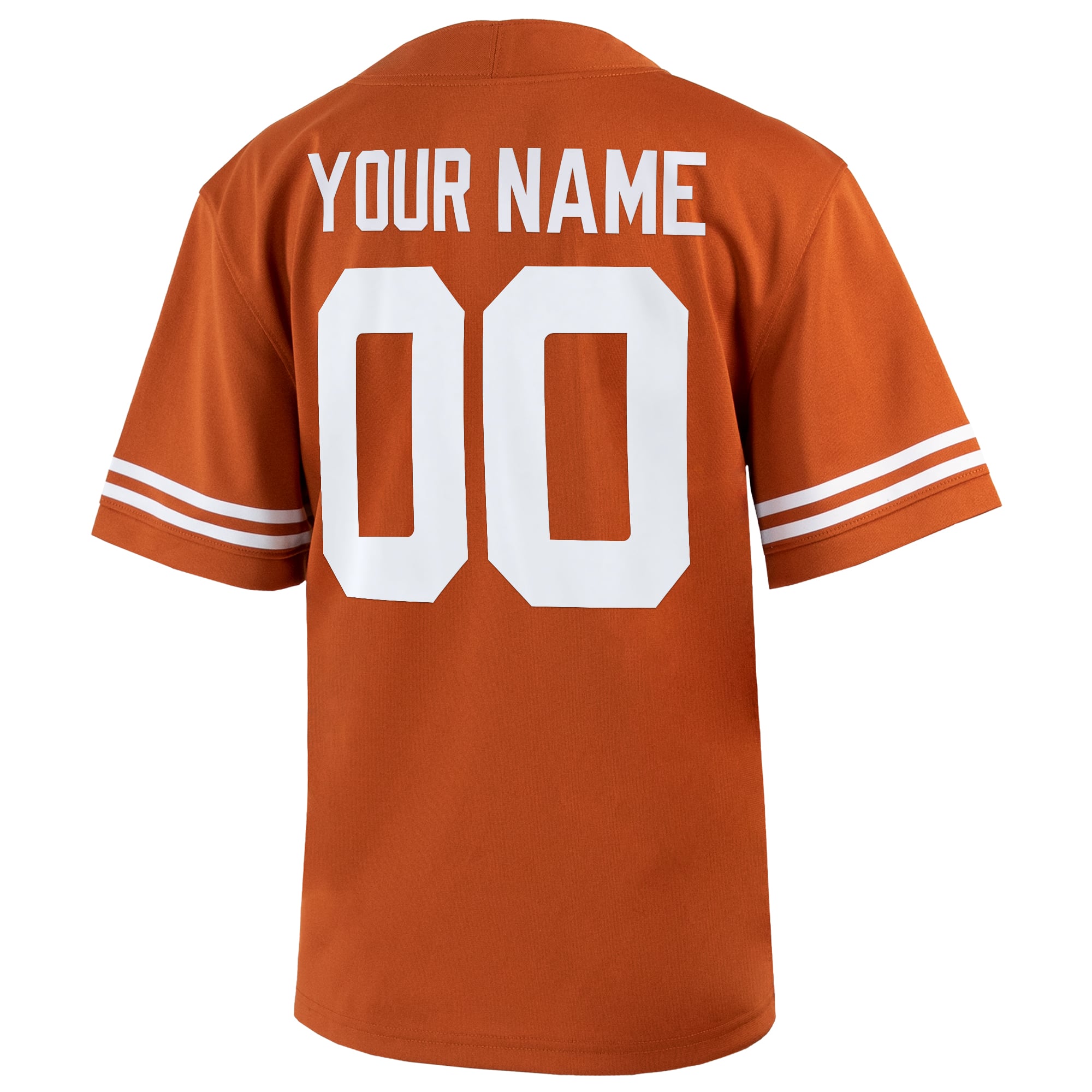 Texas Longhorns Youth Custom Football Jersey - Texas Orange - back view