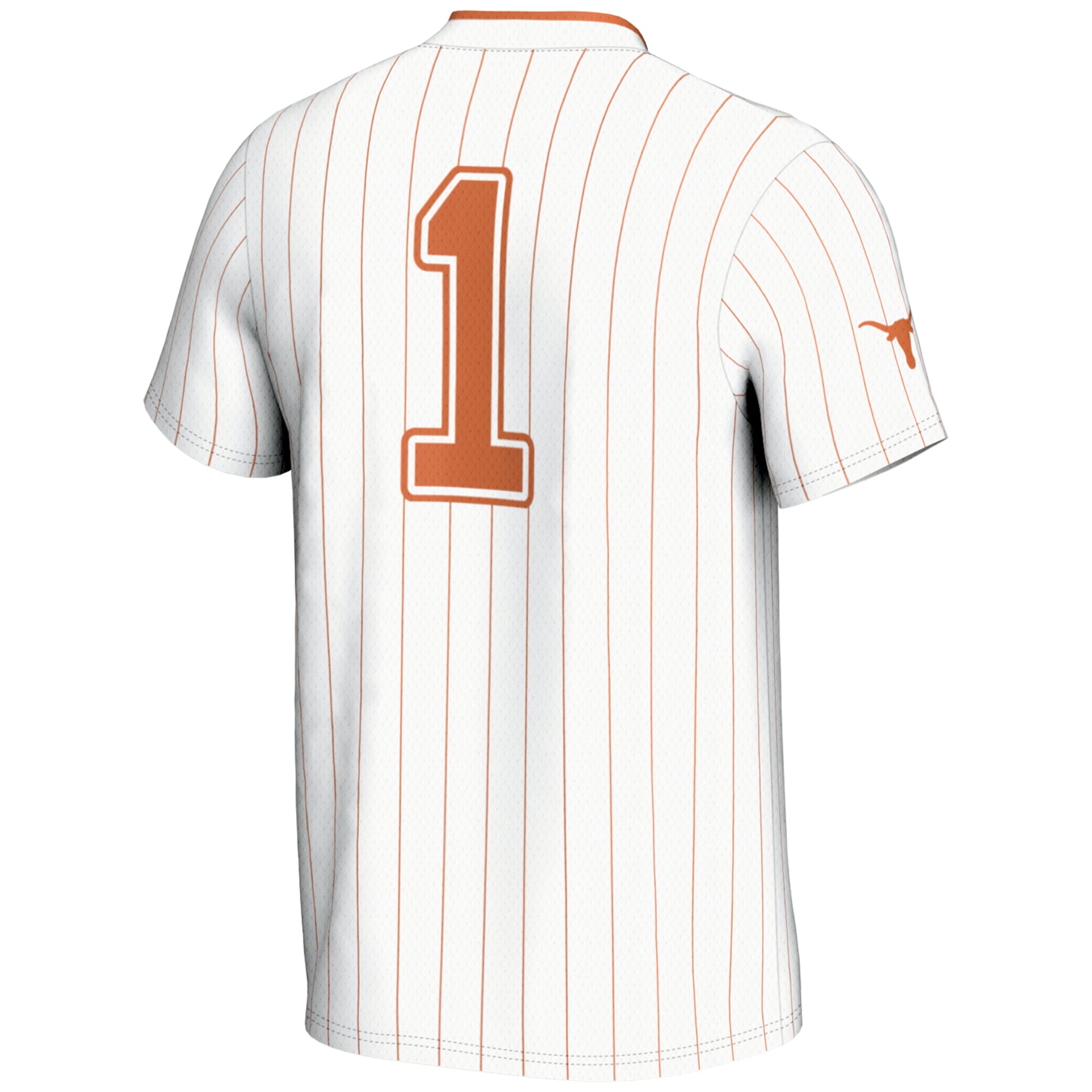 #1 Texas Longhorns Youth Lightweight Softball Jersey White - back view