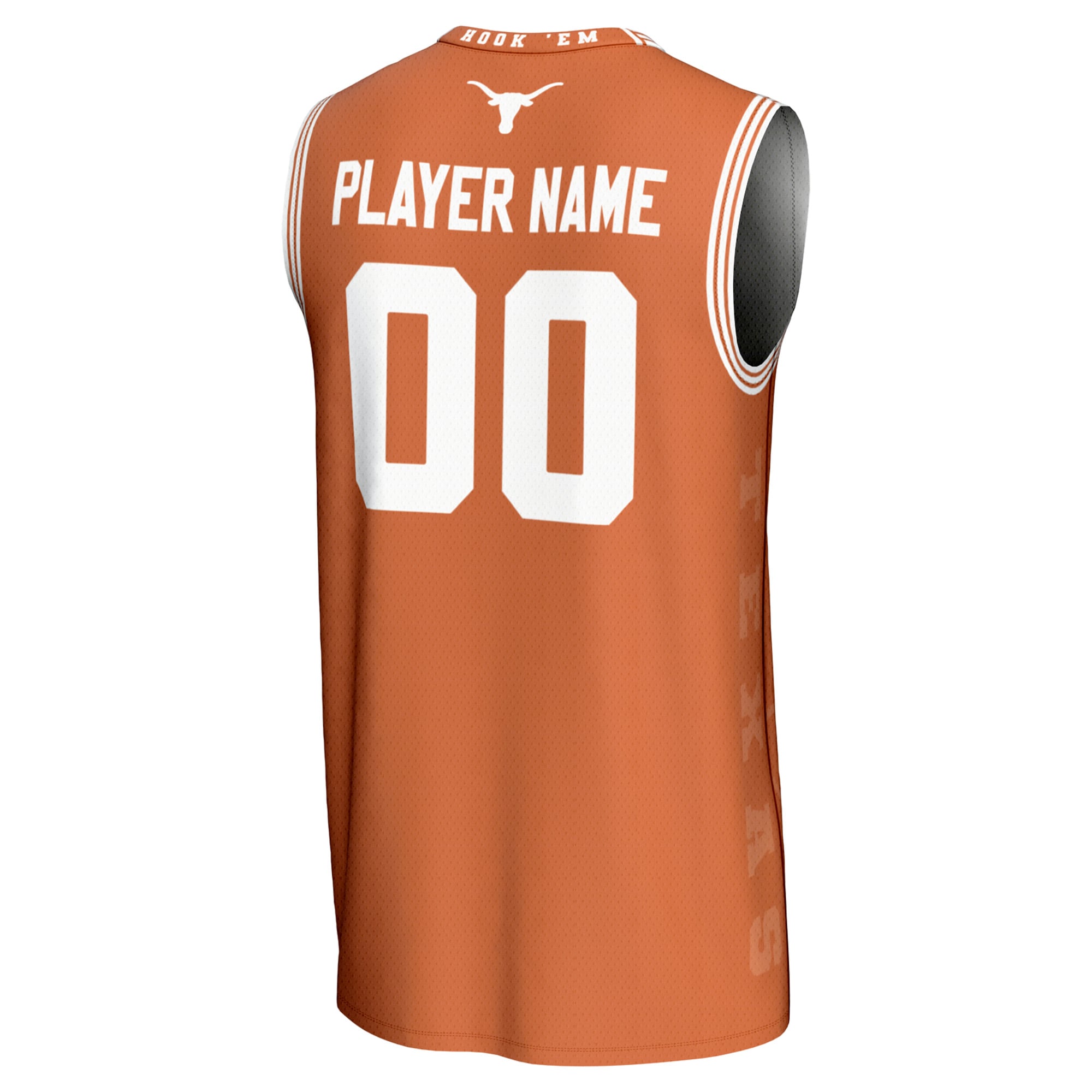 Texas Longhorns Youth Women's Basketball Lightweight Icon Print Jersey Texas Orange - back view