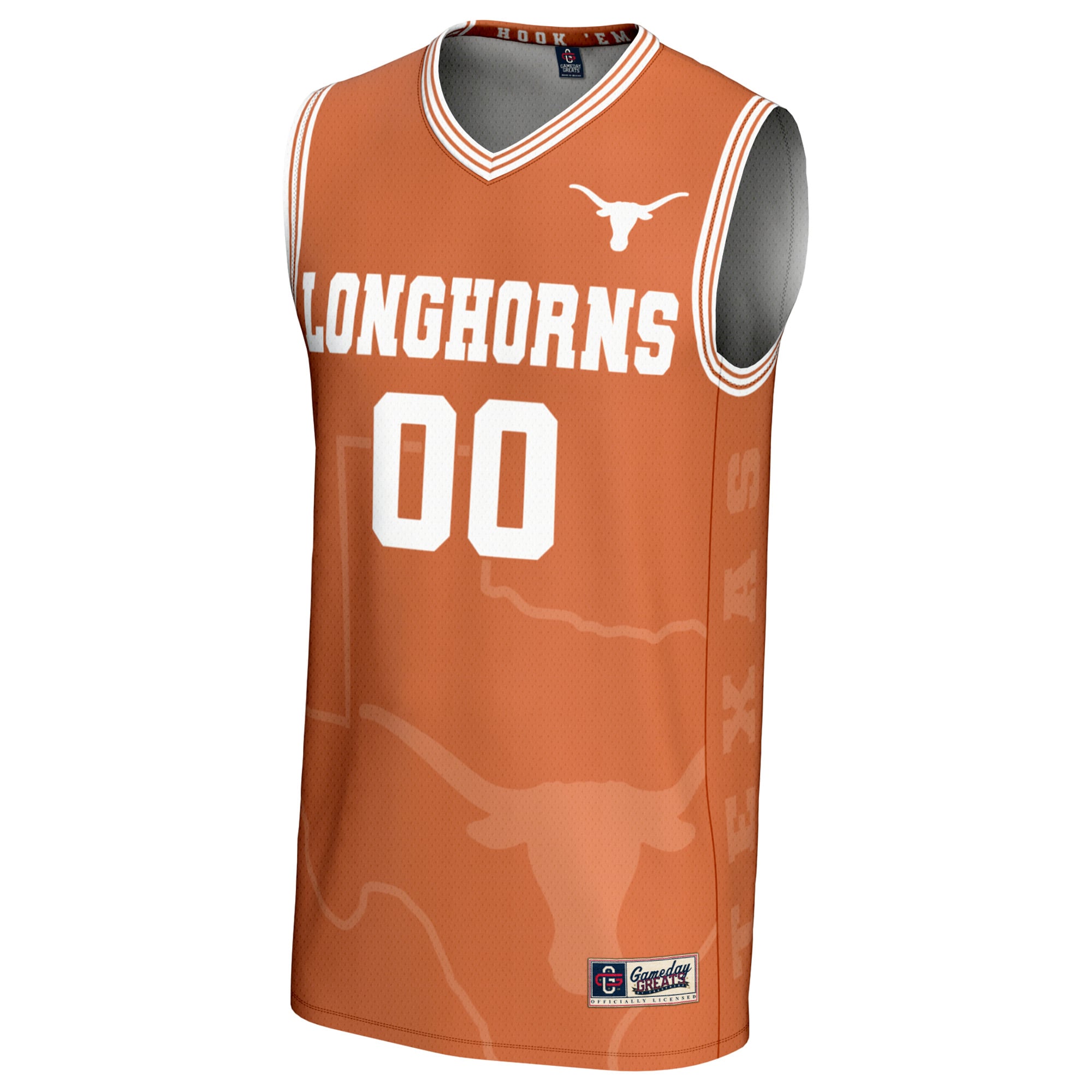 Texas Longhorns Youth Women's Basketball Lightweight Icon Print Jersey Texas Orange - front view