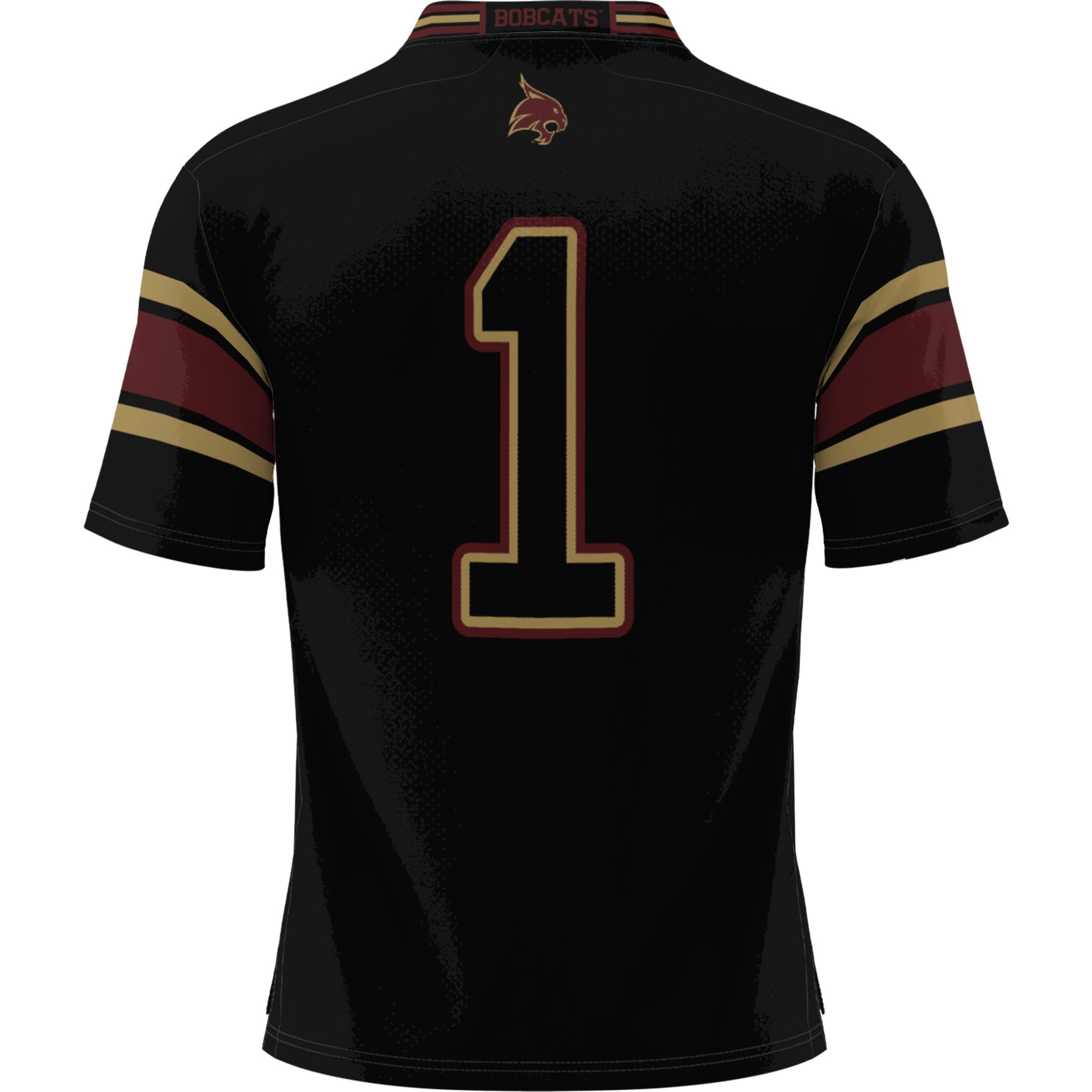 #1 Texas State Bobcats Football Jersey Black - back view