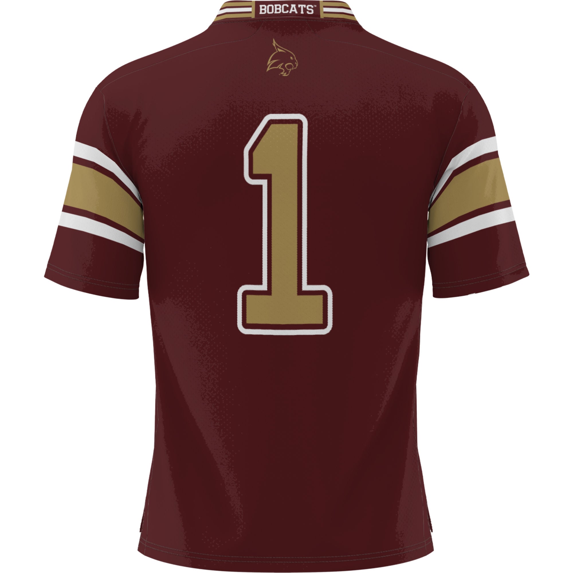 #1 Texas State Bobcats Football Jersey Maroon - back view