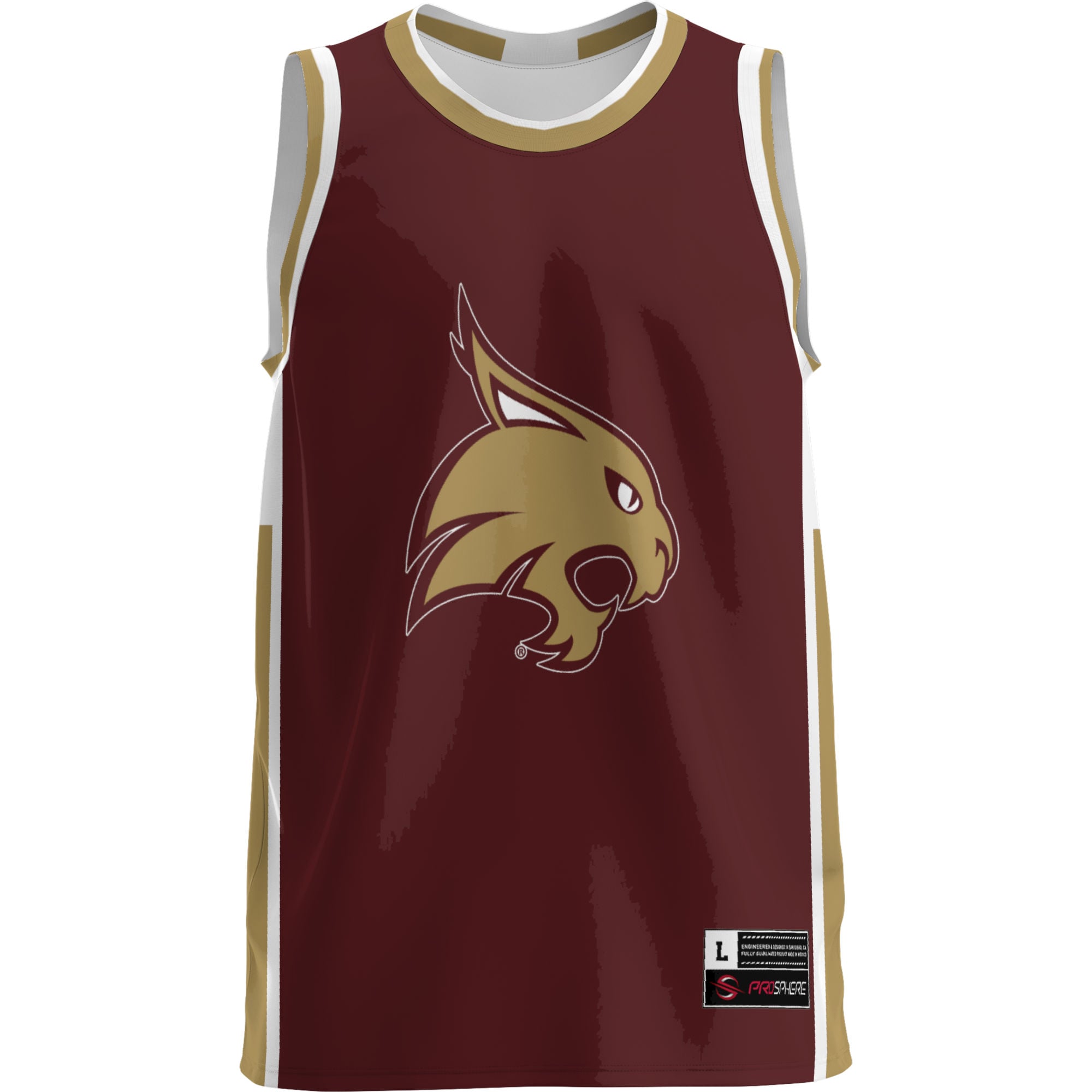 Texas State Bobcats Lightweight Basketball Jersey Maroon - front view