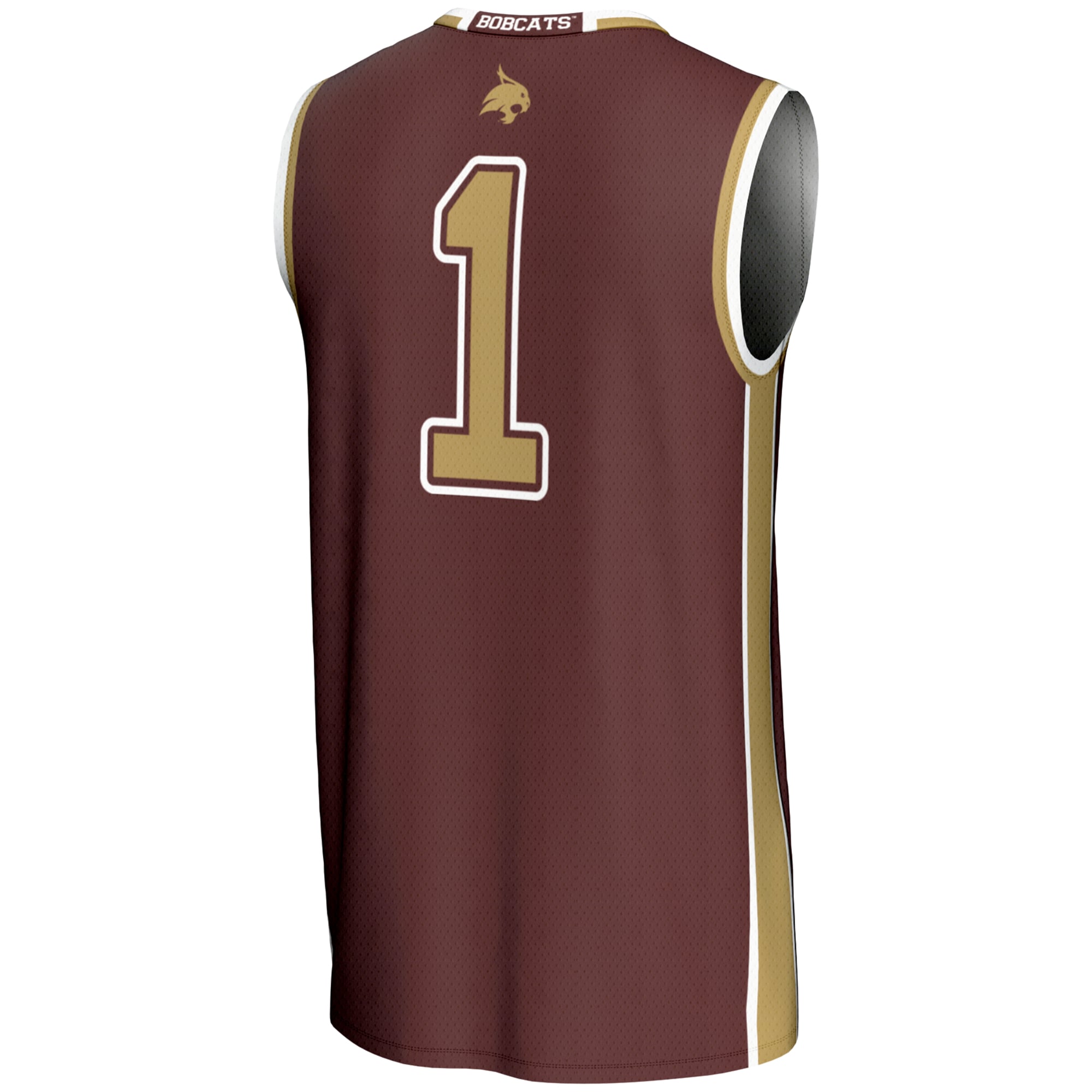 #1 Texas State Bobcats Youth Lightweight Basketball Jersey Maroon - back view
