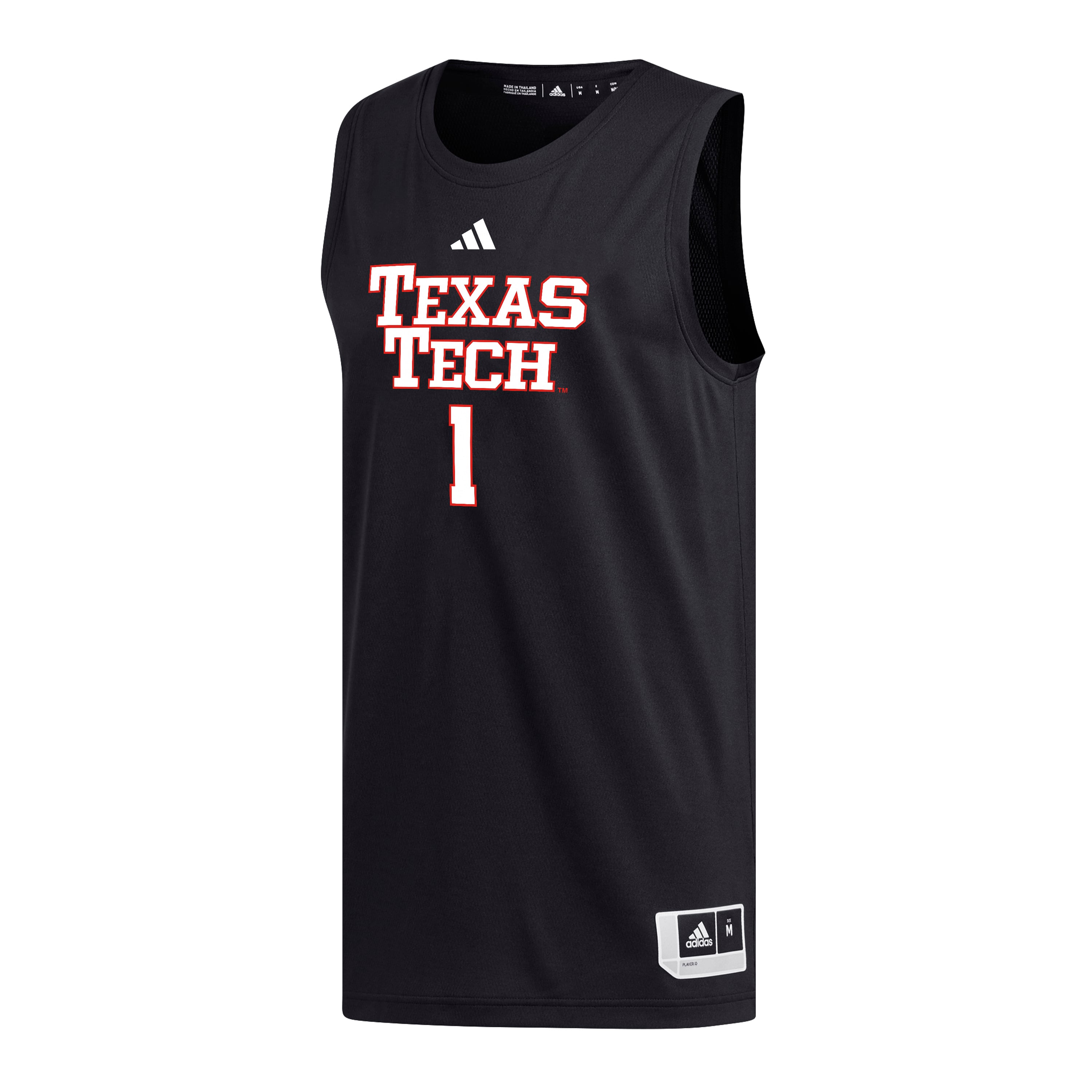 #1 Texas Tech Red Raiders Basketball Jersey Black - front view