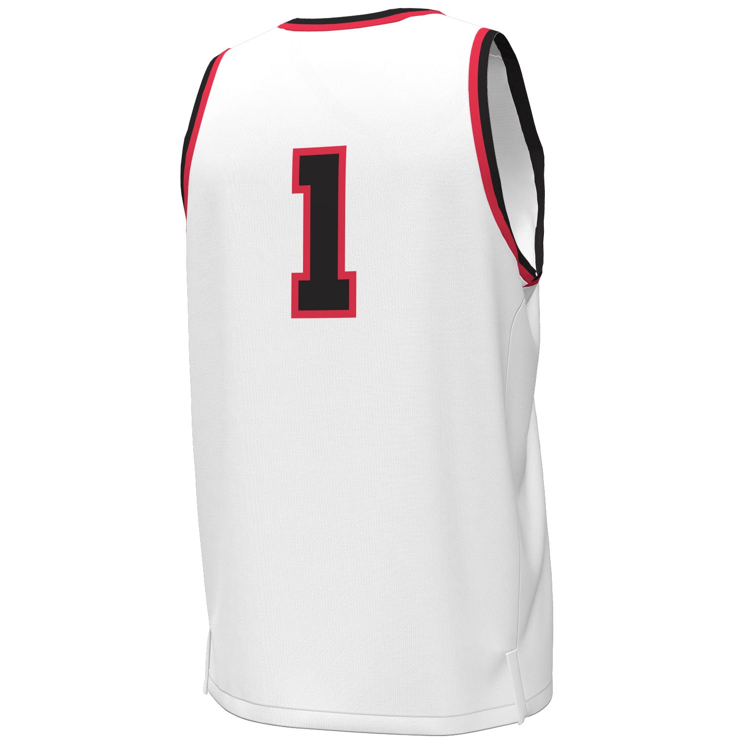 #1 Texas Tech Red Raiders Throwback Basketball Jersey White - back view