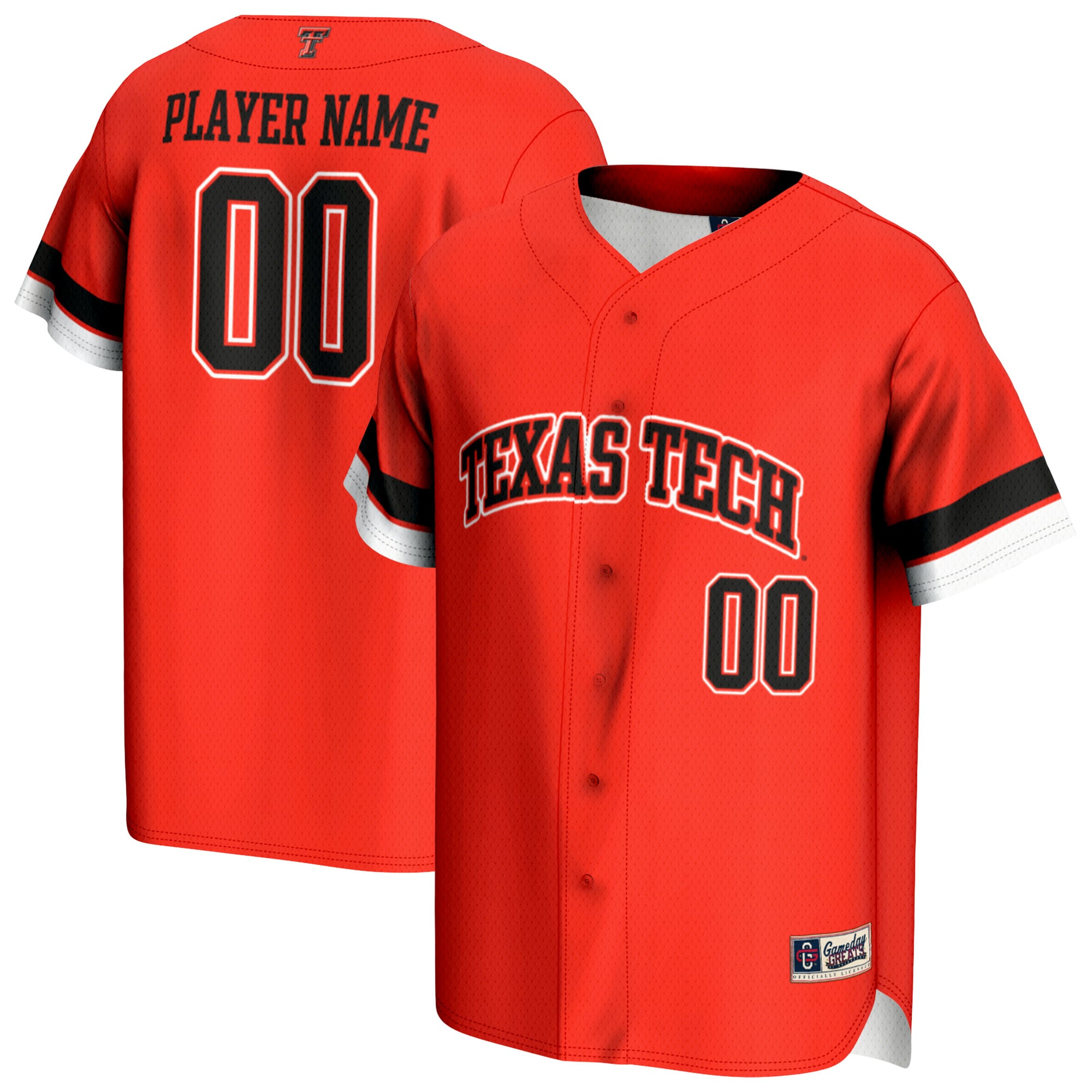 Texas Tech Red Raiders Youth Baseball Lightweight Jersey Red - front and back view