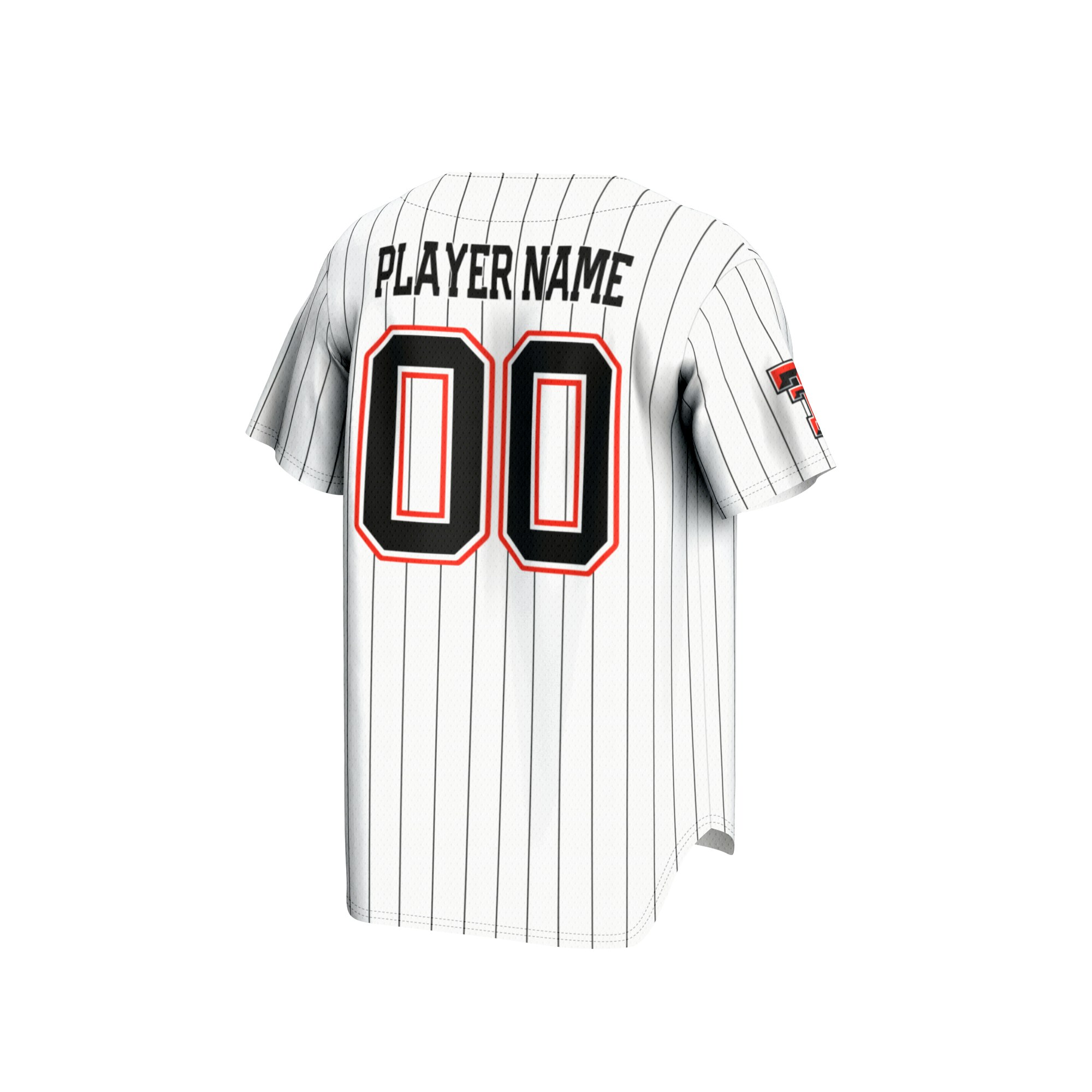 Texas Tech Red Raiders Unisex Baseball Lightweight Jersey White - back view