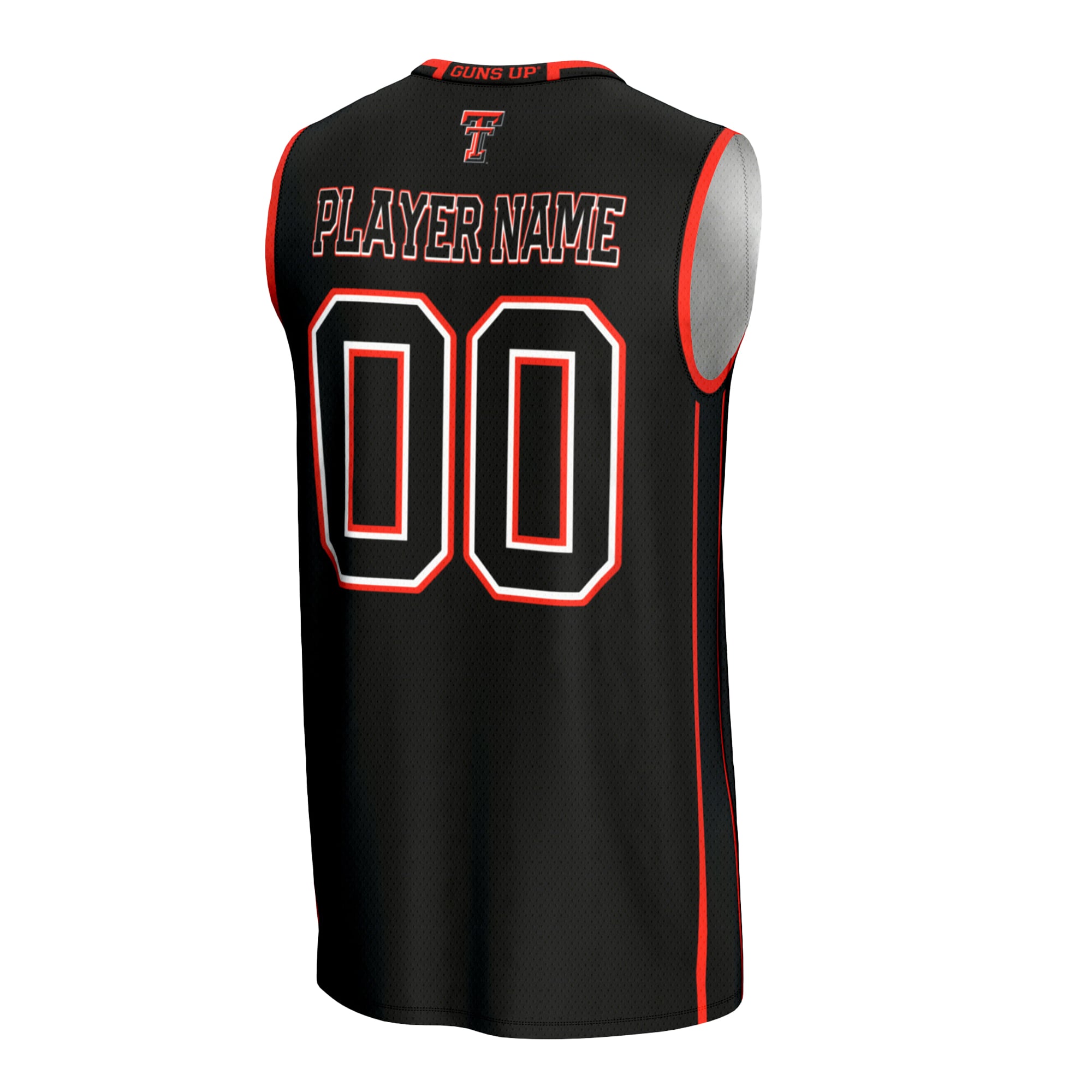 Texas Tech Red Raiders Unisex Lightweight Men's Basketball Jersey Black - back view