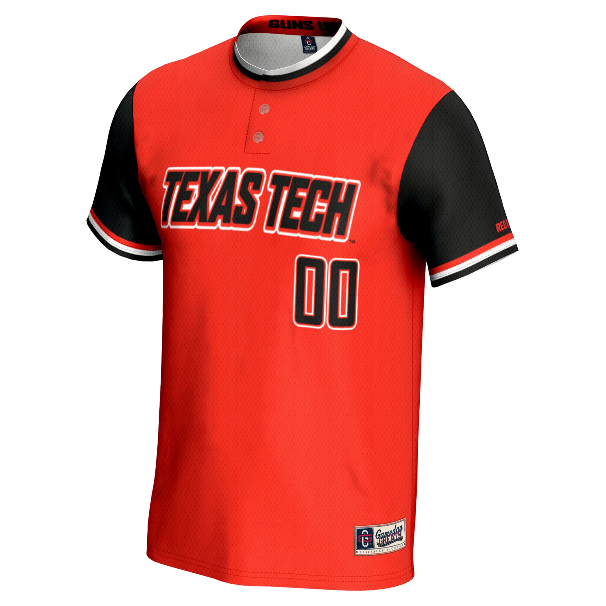 Texas Tech Red Raiders Youth Lightweight Softball Jersey Red - front view