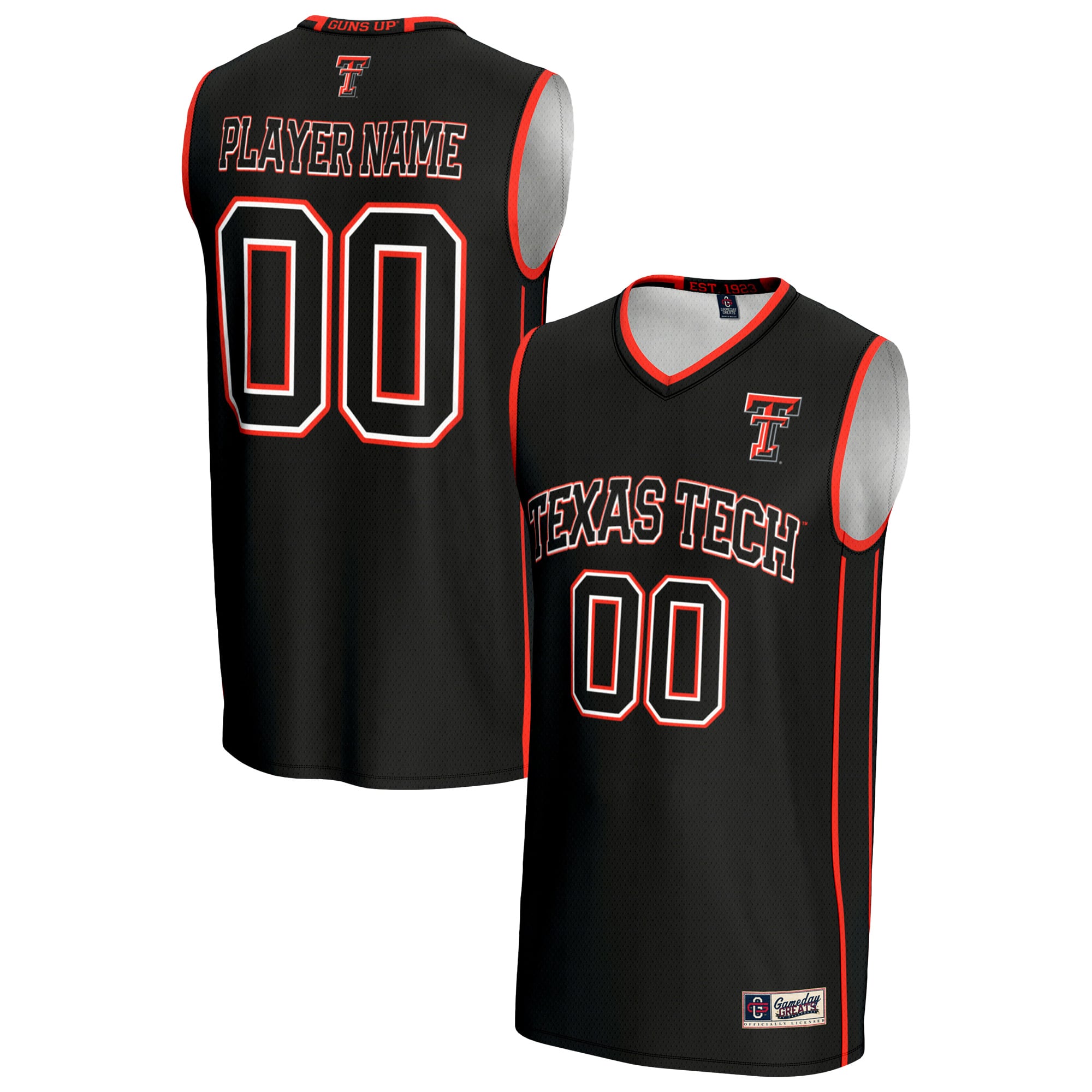 Texas Tech Red Raiders Youth Lightweight Men's Basketball Jersey Black - front and back view