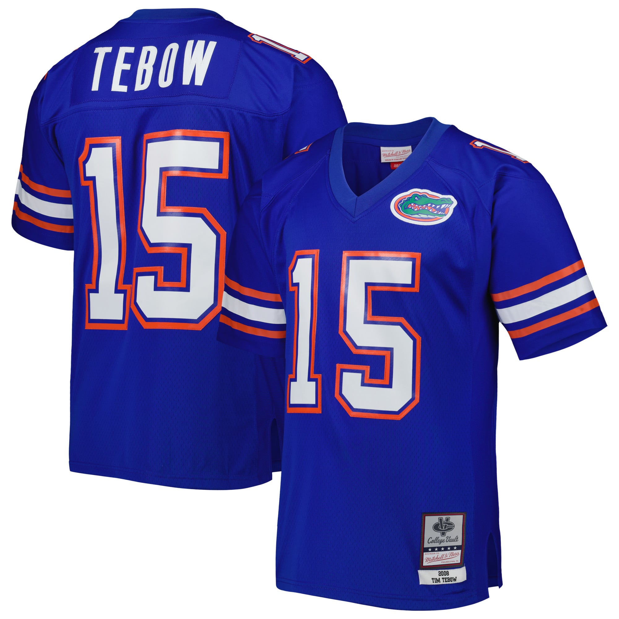 Tim Tebow Florida Gators Big & Tall Jersey Royal - front and back view
