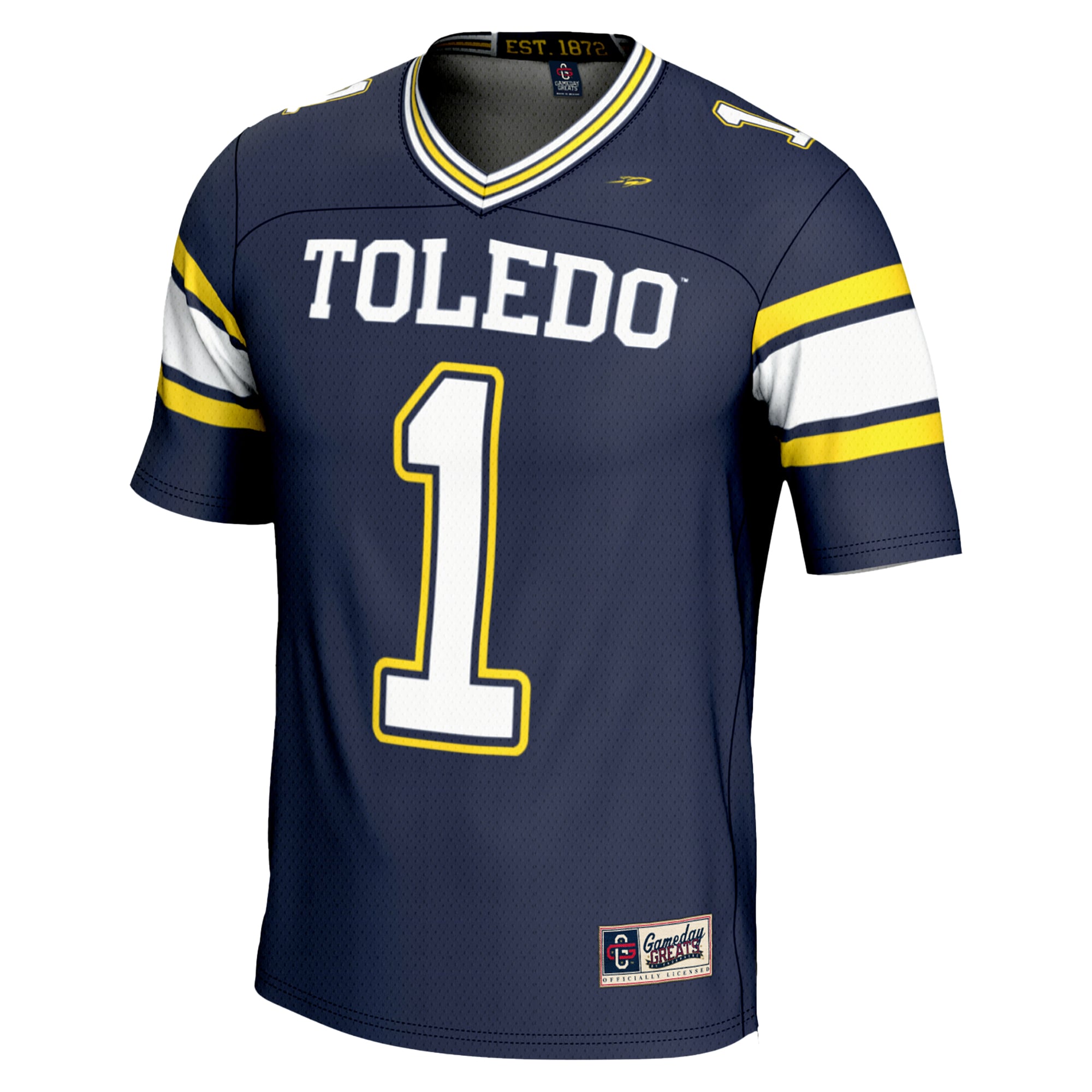 #1 Toledo Rockets Endzone Football Jersey Navy - back view