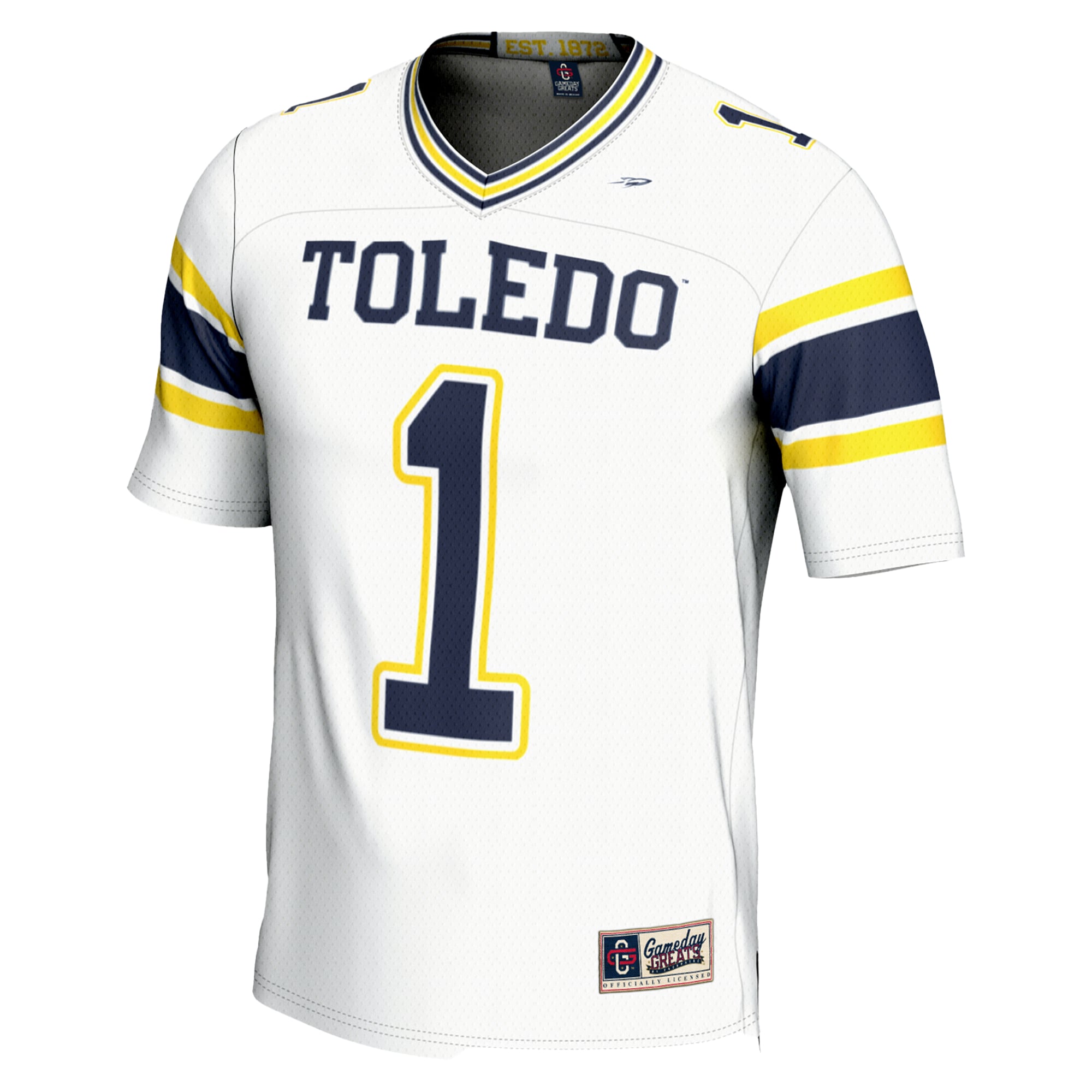 #1 Toledo Rockets Endzone Football Jersey White - back view