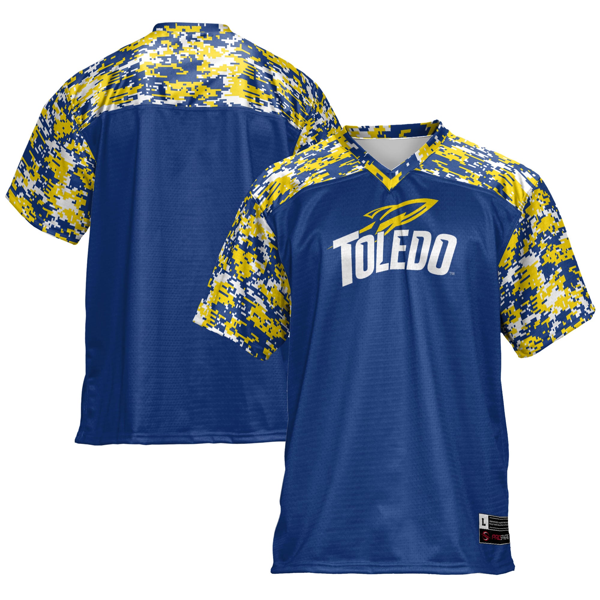 Toledo Rockets Football Jersey Navy - front and back view