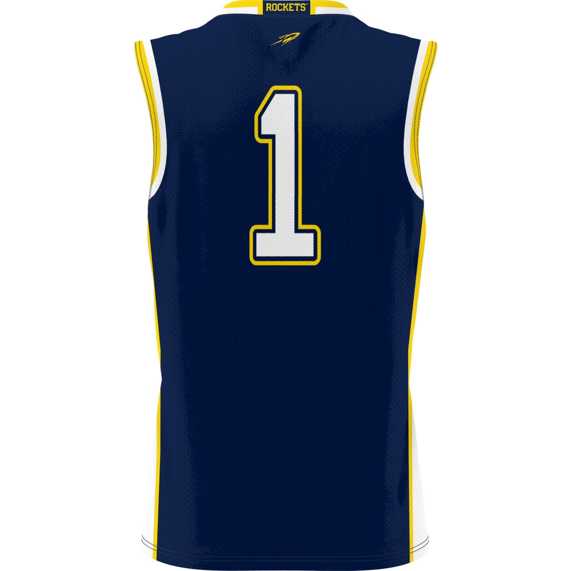 #1 Toledo Rockets Lightweight Basketball Jersey Blue - back view