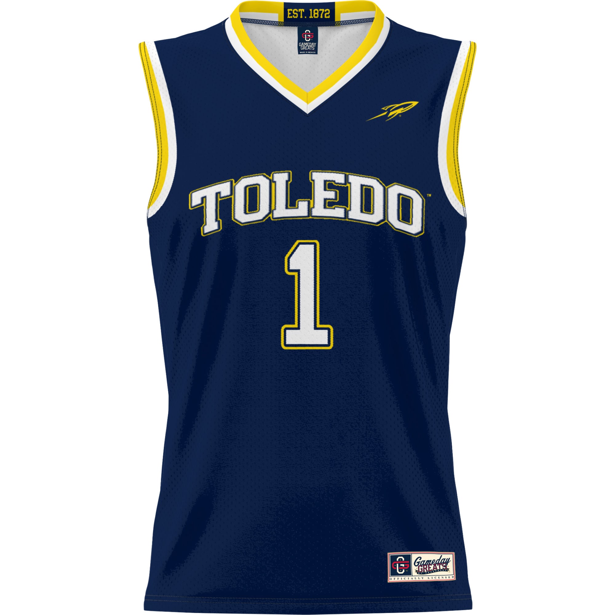 #1 Toledo Rockets Lightweight Basketball Jersey Blue - front view