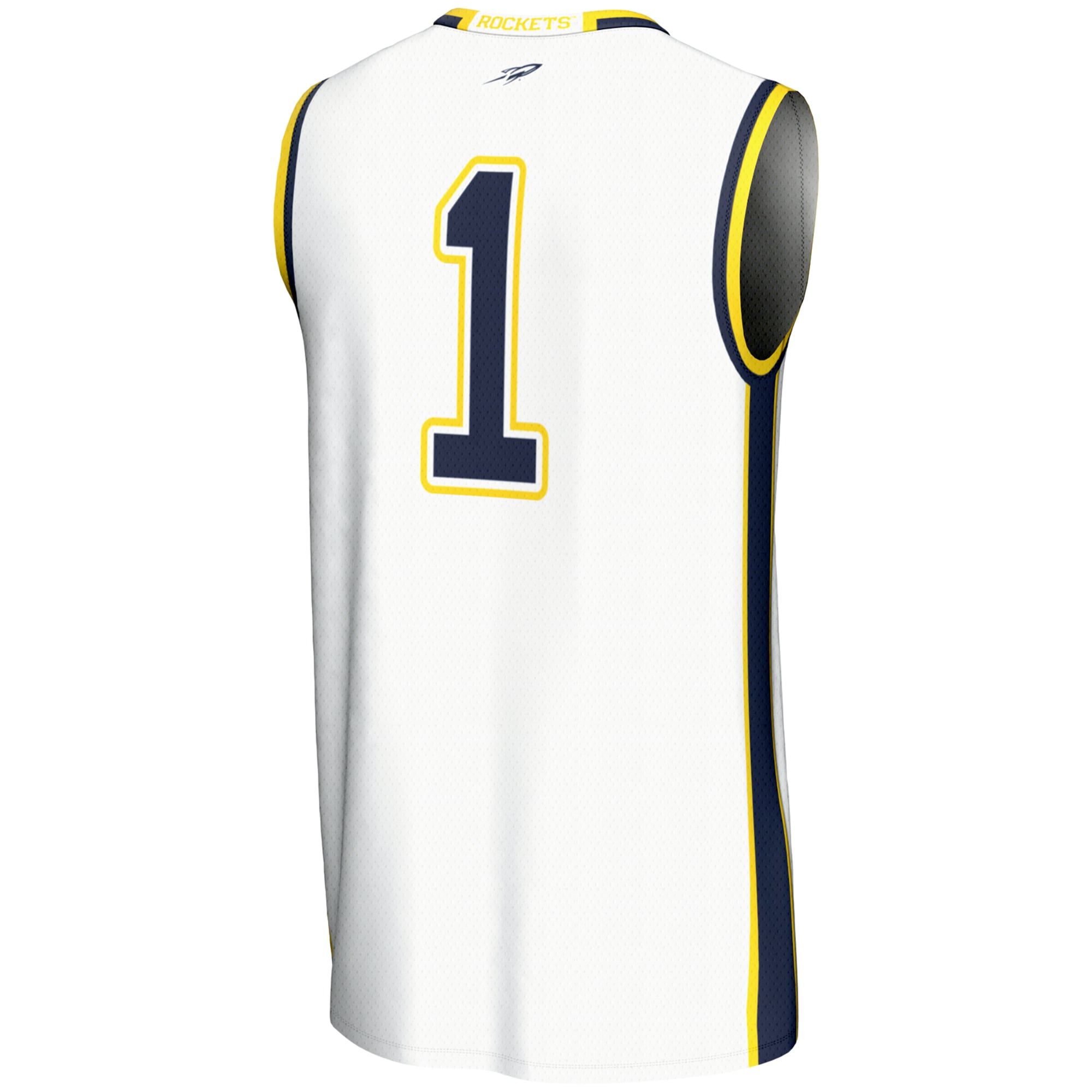 #1 Toledo Rockets Unisex Lightweight Basketball Jersey White - back view