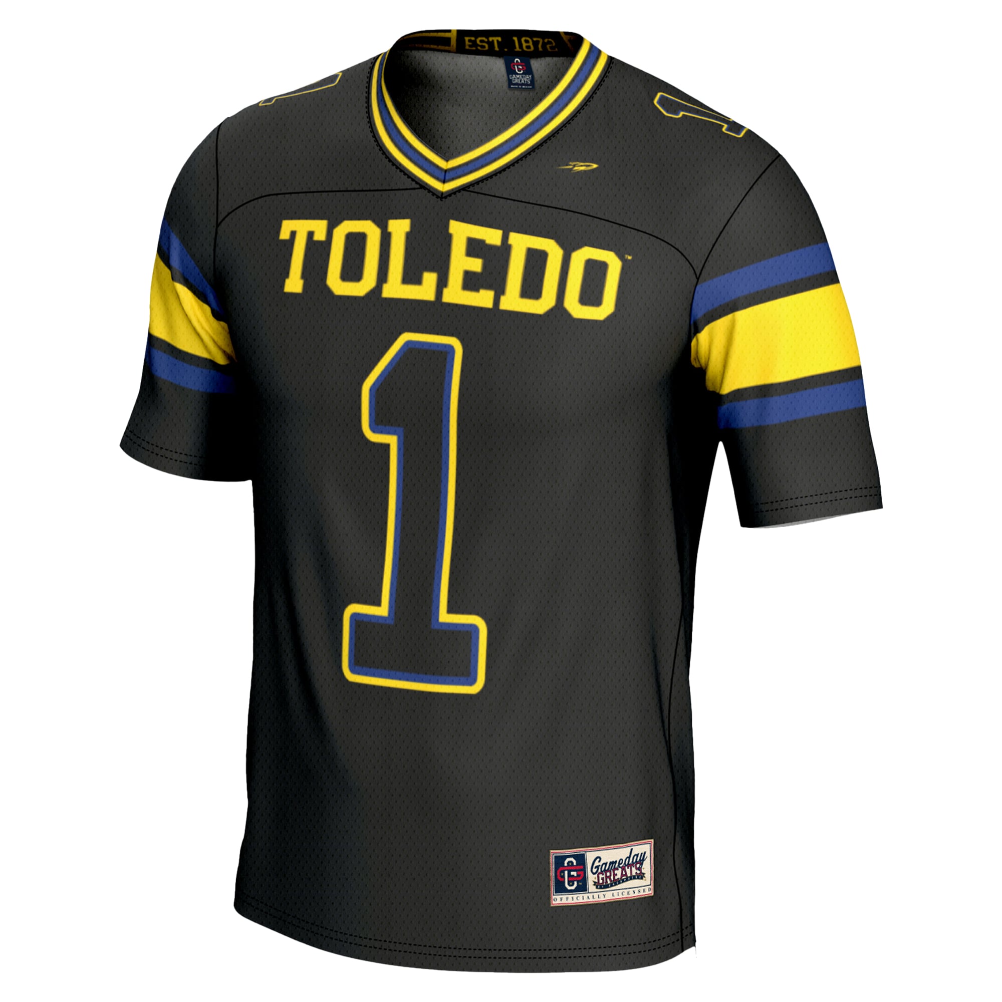 #1 Toledo Rockets Youth Endzone Football Jersey Black - back view