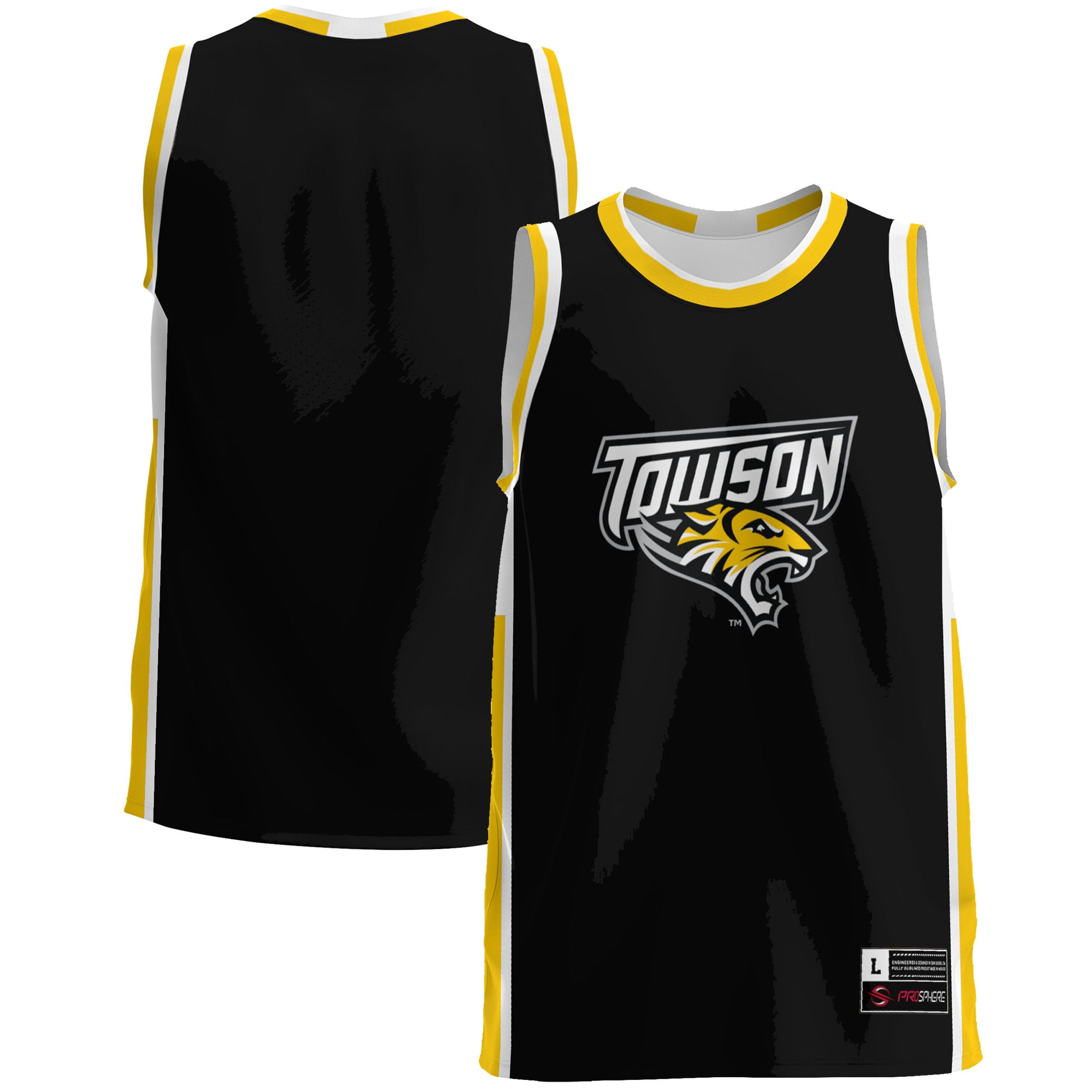 Towson Tigers Lightweight Basketball Jersey Red - front and back view