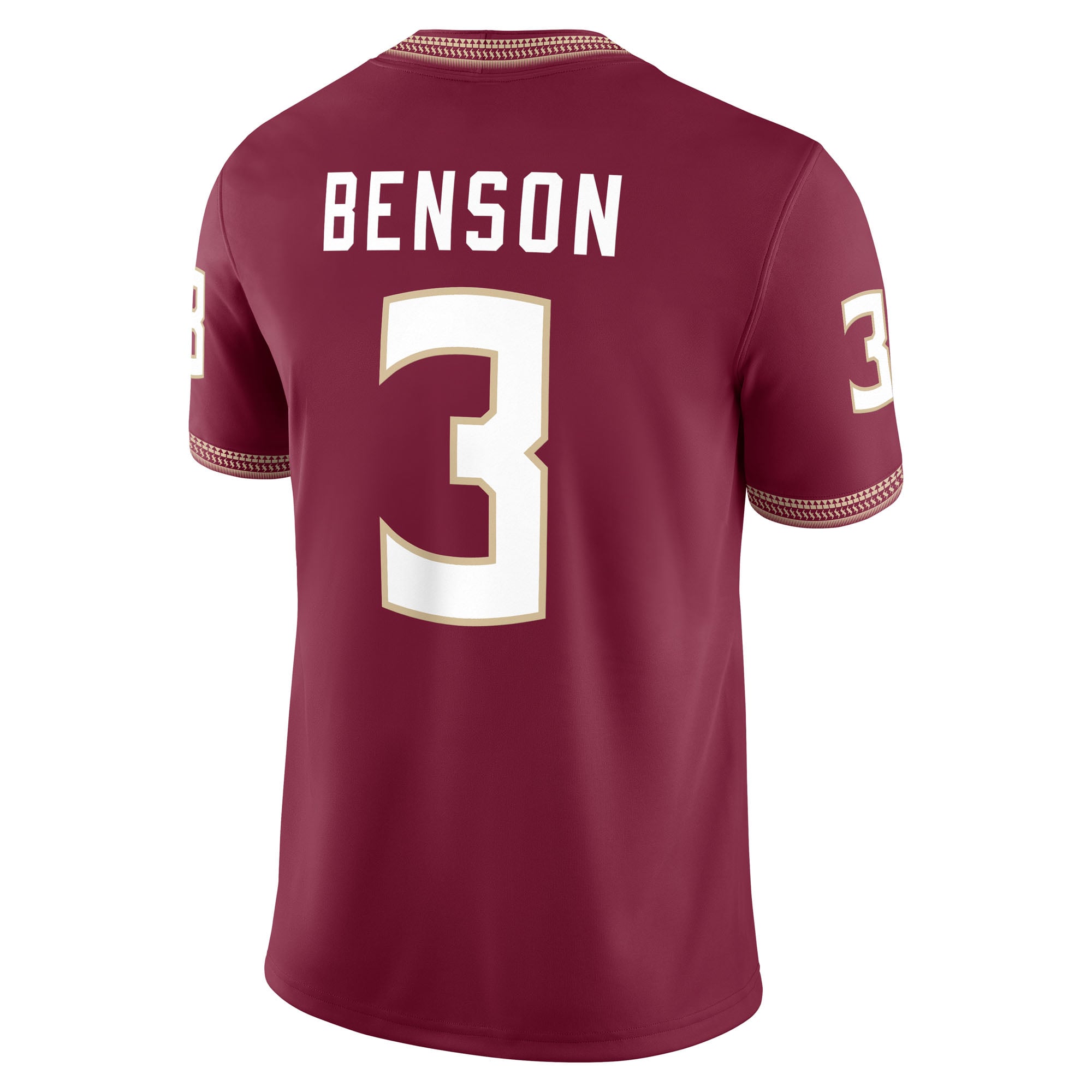 Trey Benson Florida State Seminoles Player Jersey Garnet - back view