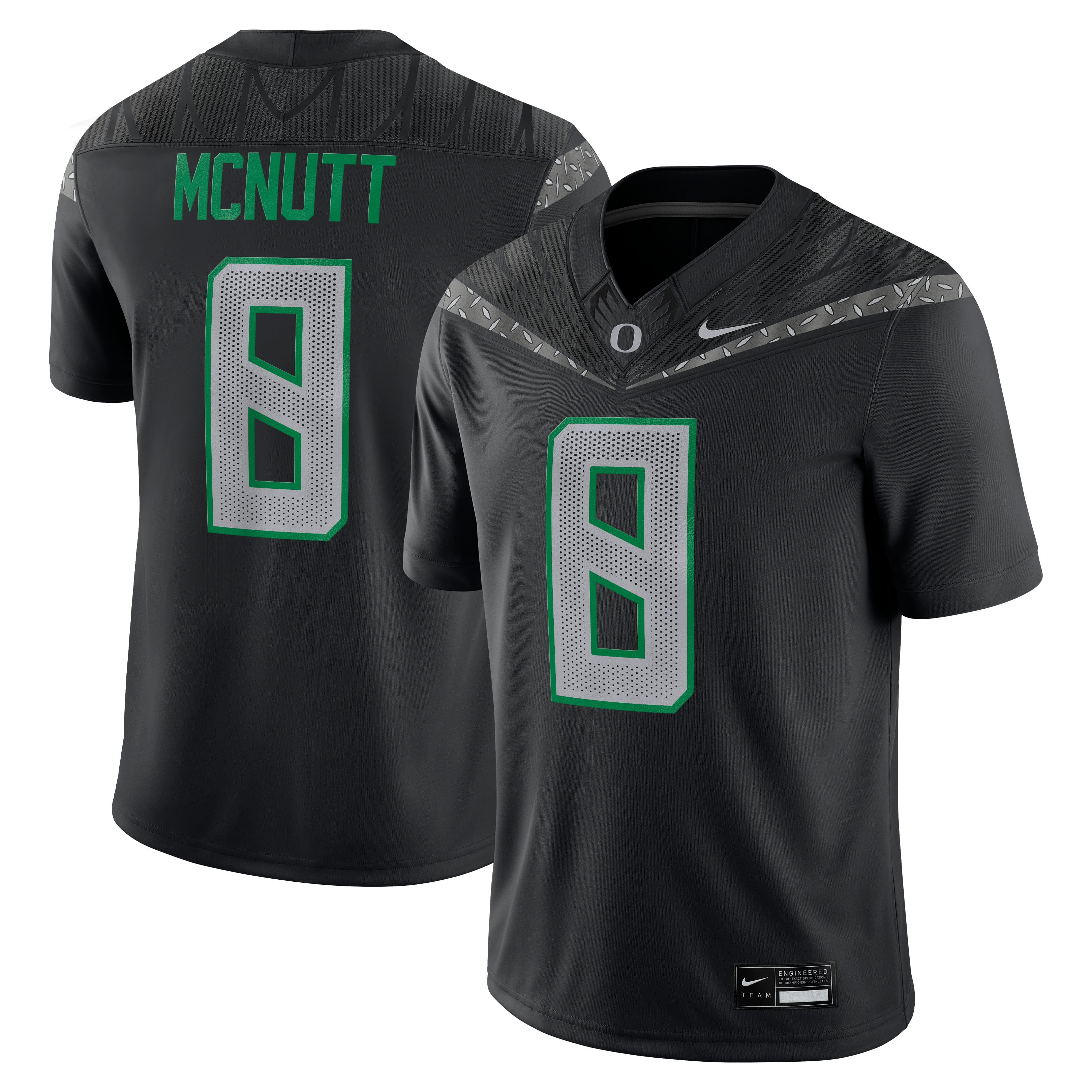 Trey McNutt Oregon Ducks Home Jersey Black - front and back view