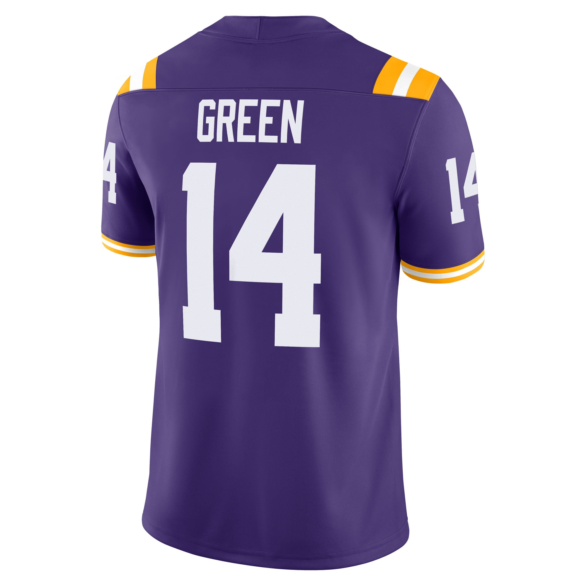 Trey'Dez Green LSU Tigers Home Jersey Purple - back view