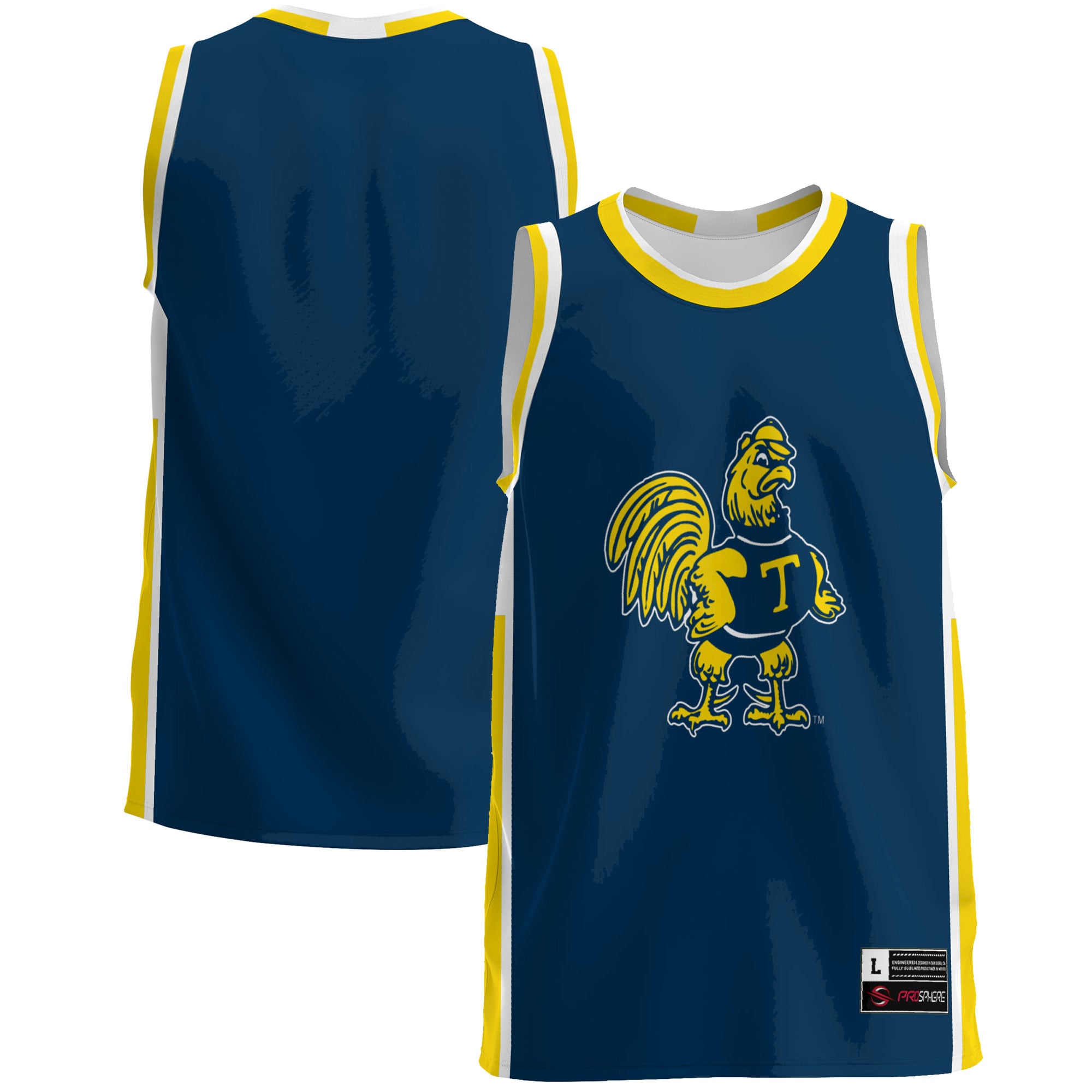 Trinity Bantams Lightweight Basketball Jersey Blue - front and back view