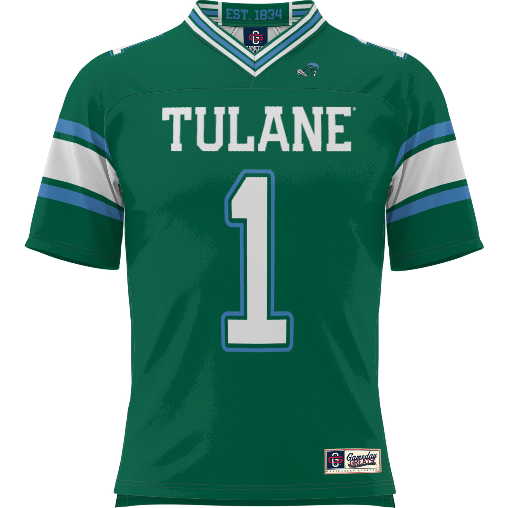 #1 Tulane Green Wave Football Jersey Green - front view
