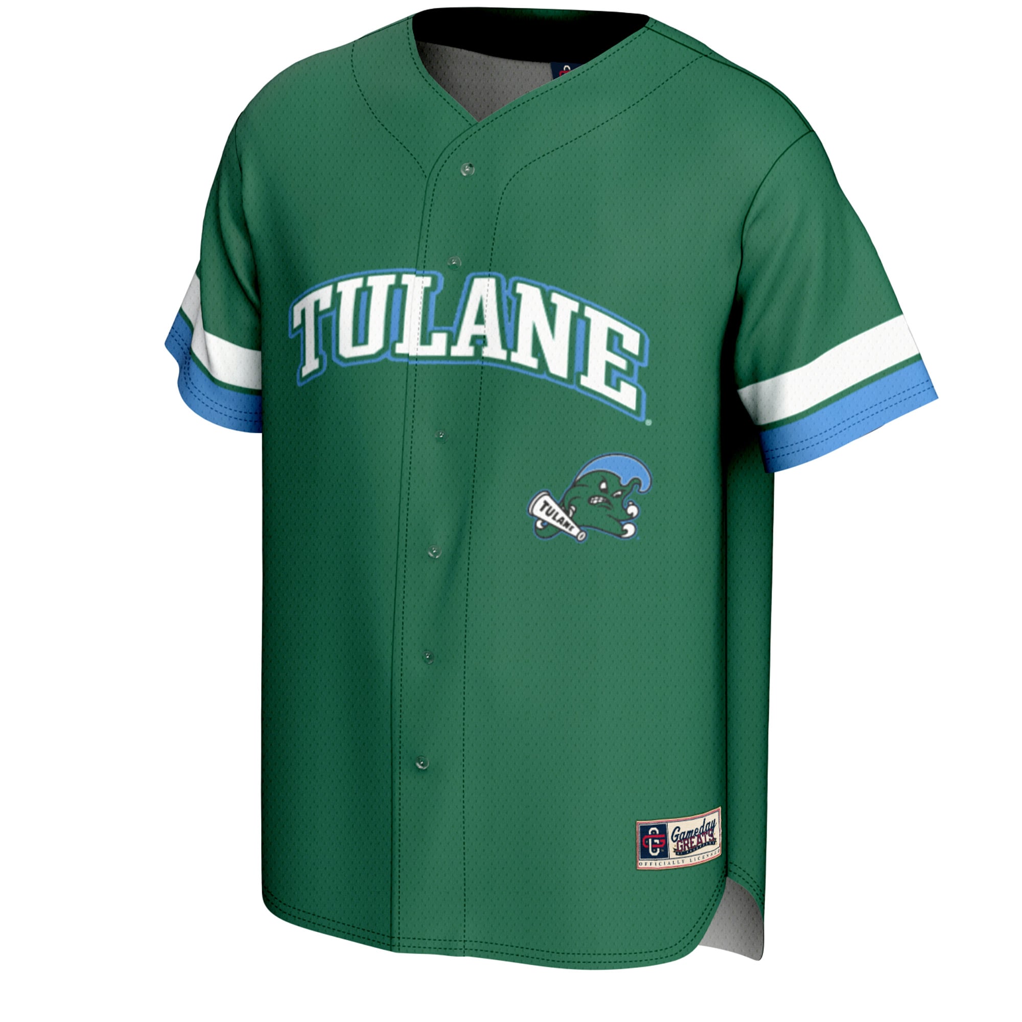 Tulane Green Wave Spirit Baseball Jersey Green - front view