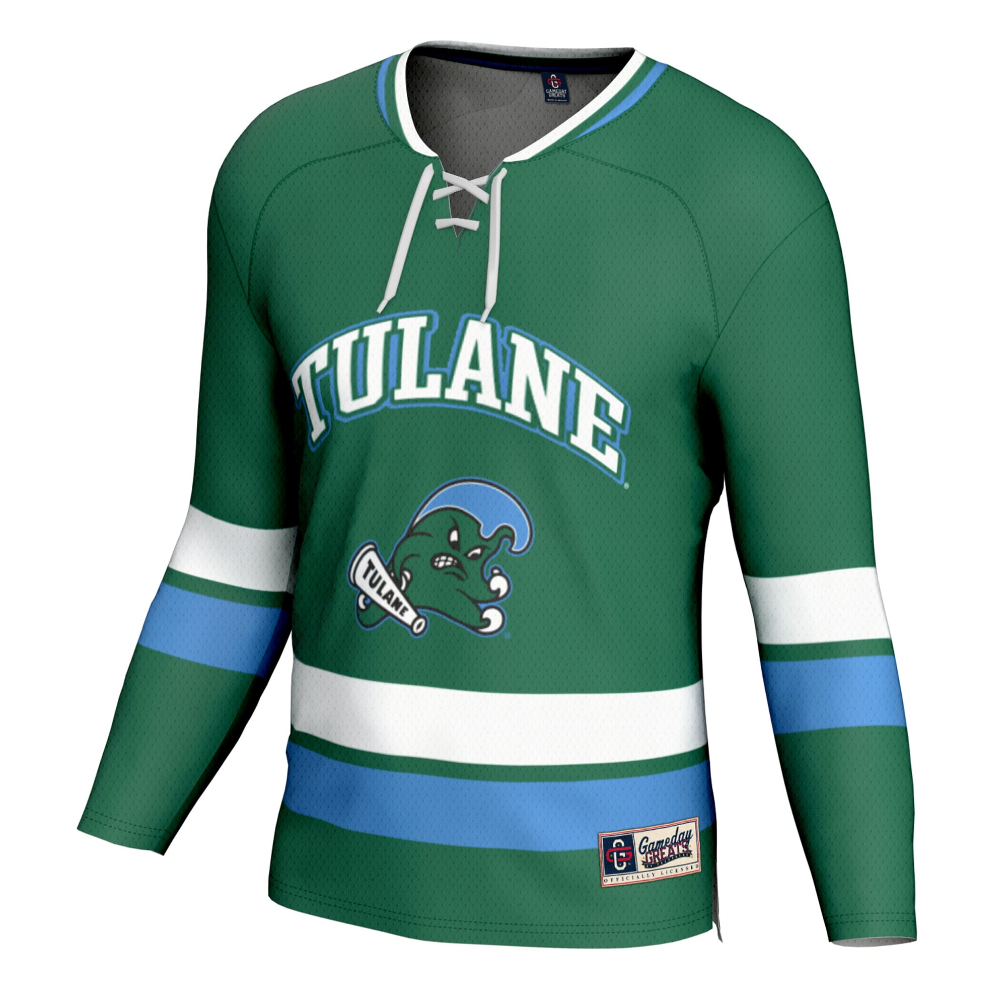 Tulane Green Wave Spirit Hockey Jersey Green - front view
